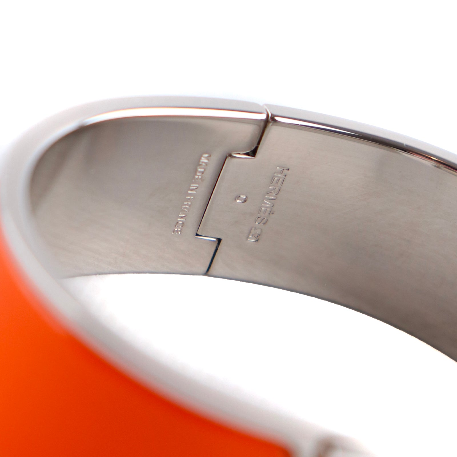 HERMÈS - Bracelet Clic Clac H en émail orange (T0)