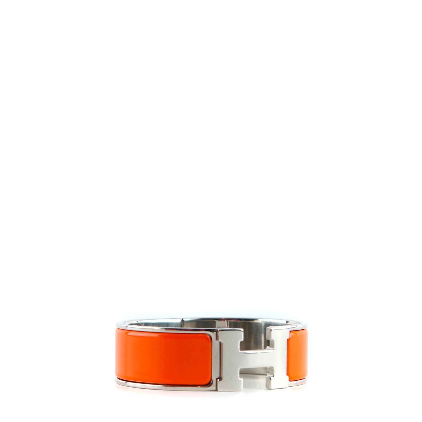 HERMÈS - Bracelet Clic Clac H en émail orange (T0)