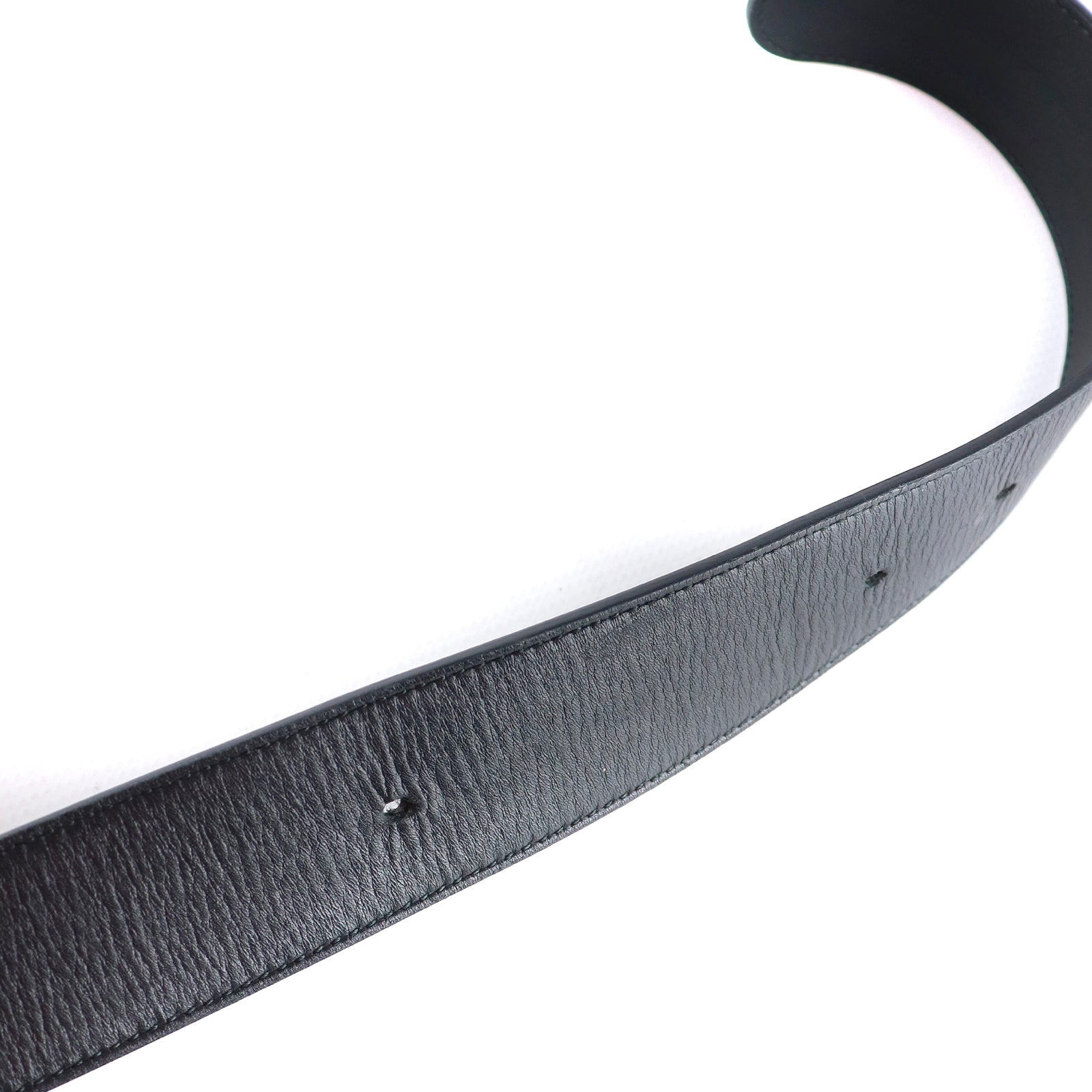 GUCCI - GG Buckle belt in black smooth leather (T85)