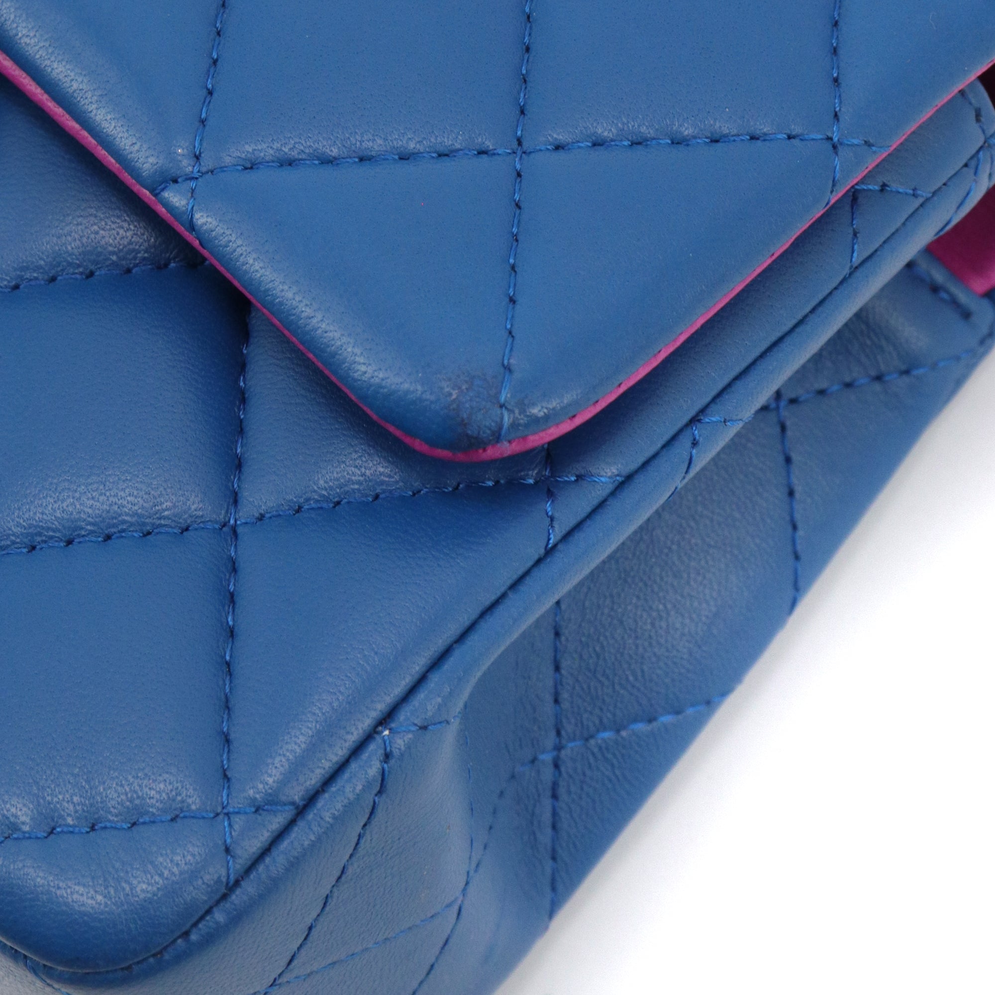 CHANEL - Chanel Mini Rectangle shoulder bag in blue leather limited edition 21P