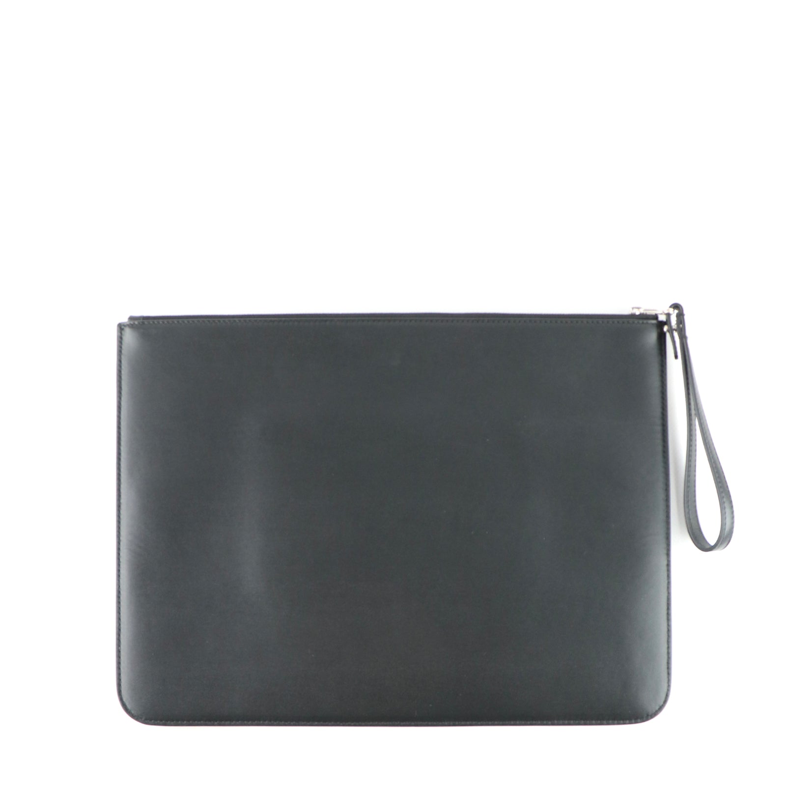 BALENCIAGA - Pochette en cuir lisse noir