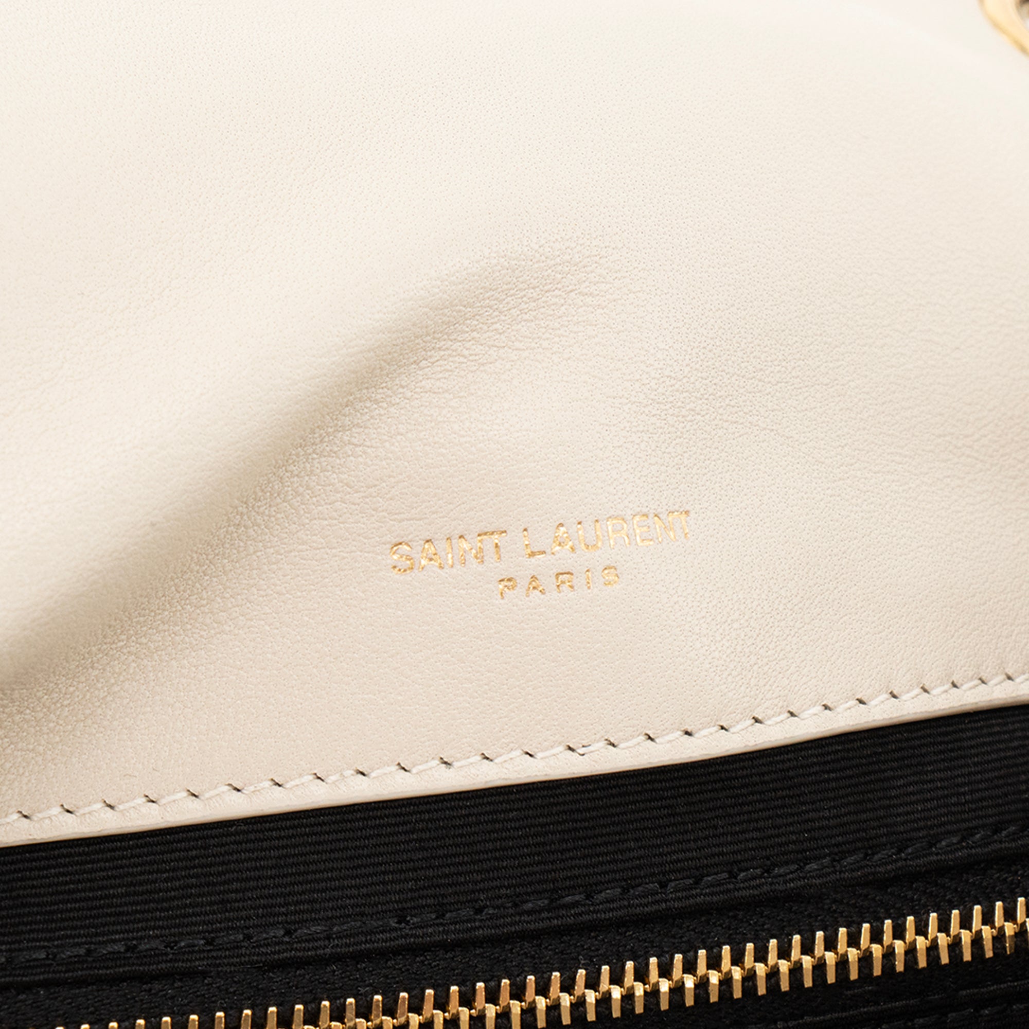 SAINT LAURENT - Sac à bandoulière Jamie Saint Laurent en cuir lisse beige