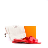 HERMÈS - Sandales Oran en cuir rouge (T37)