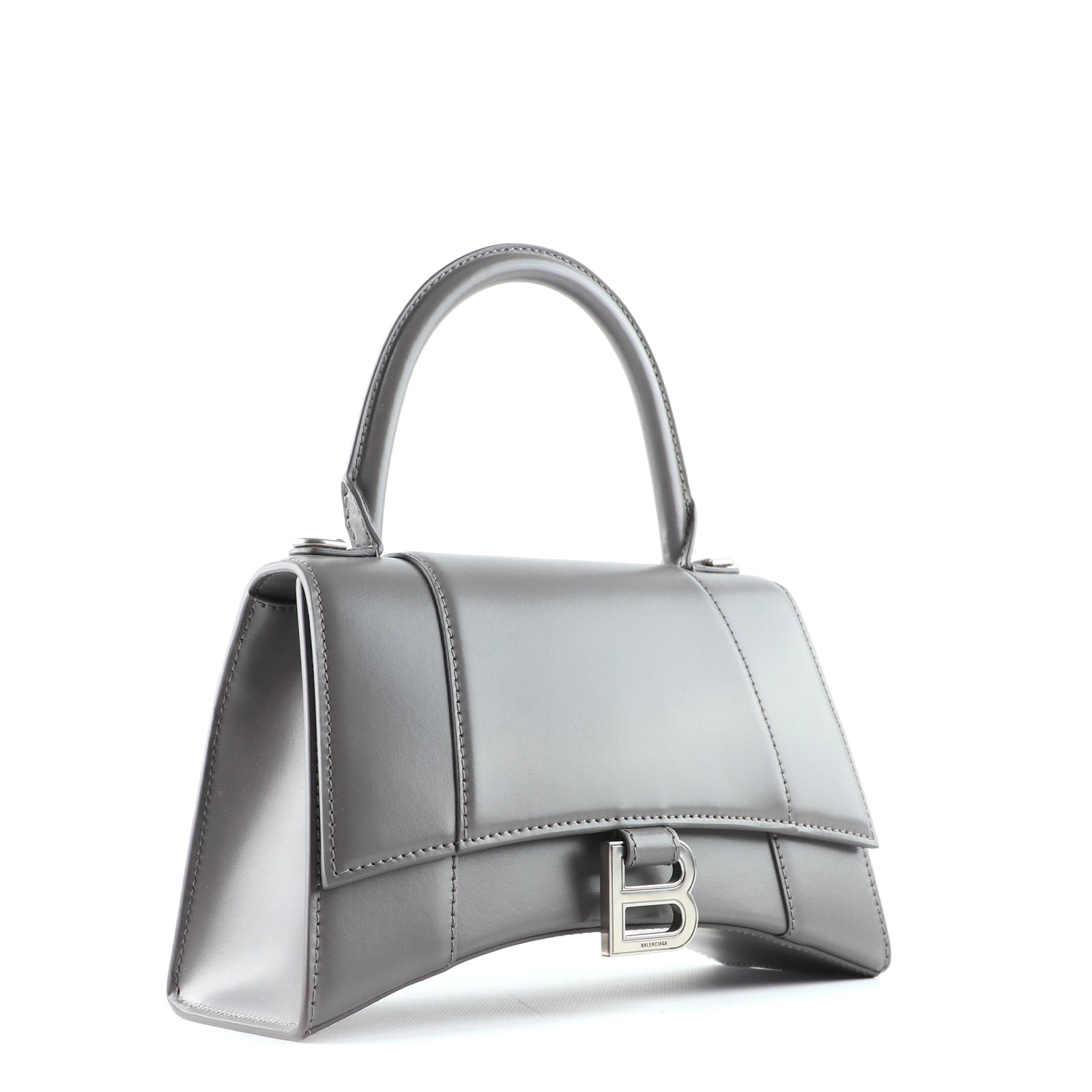 BALENCIAGA - Sac à bandoulière Hourglass en cuir gris