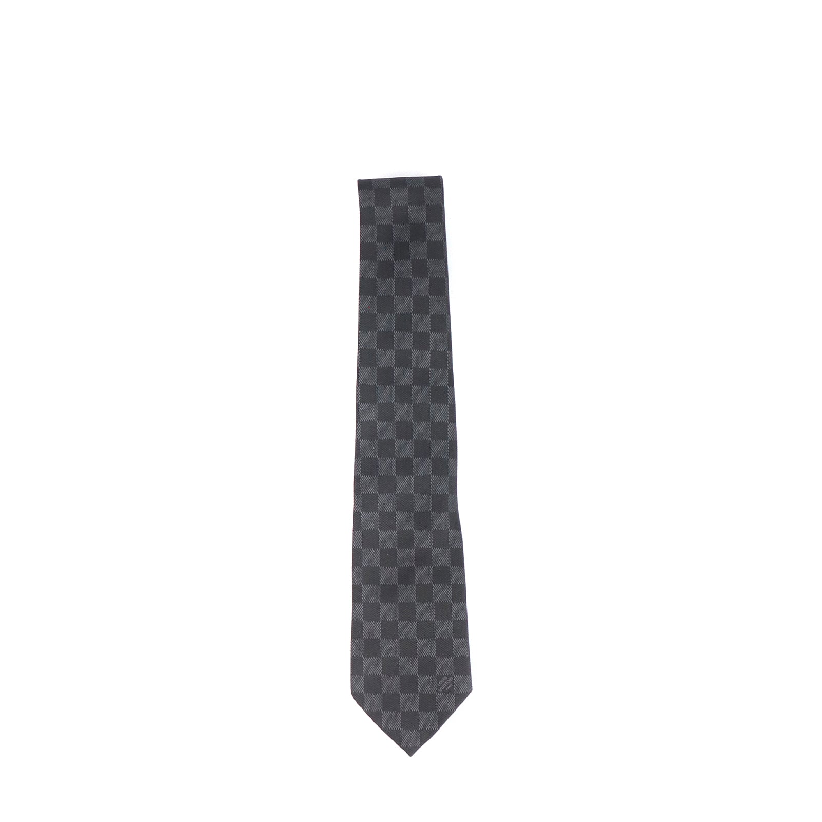 LOUIS VUITTON - Graphite checkerboard silk tie