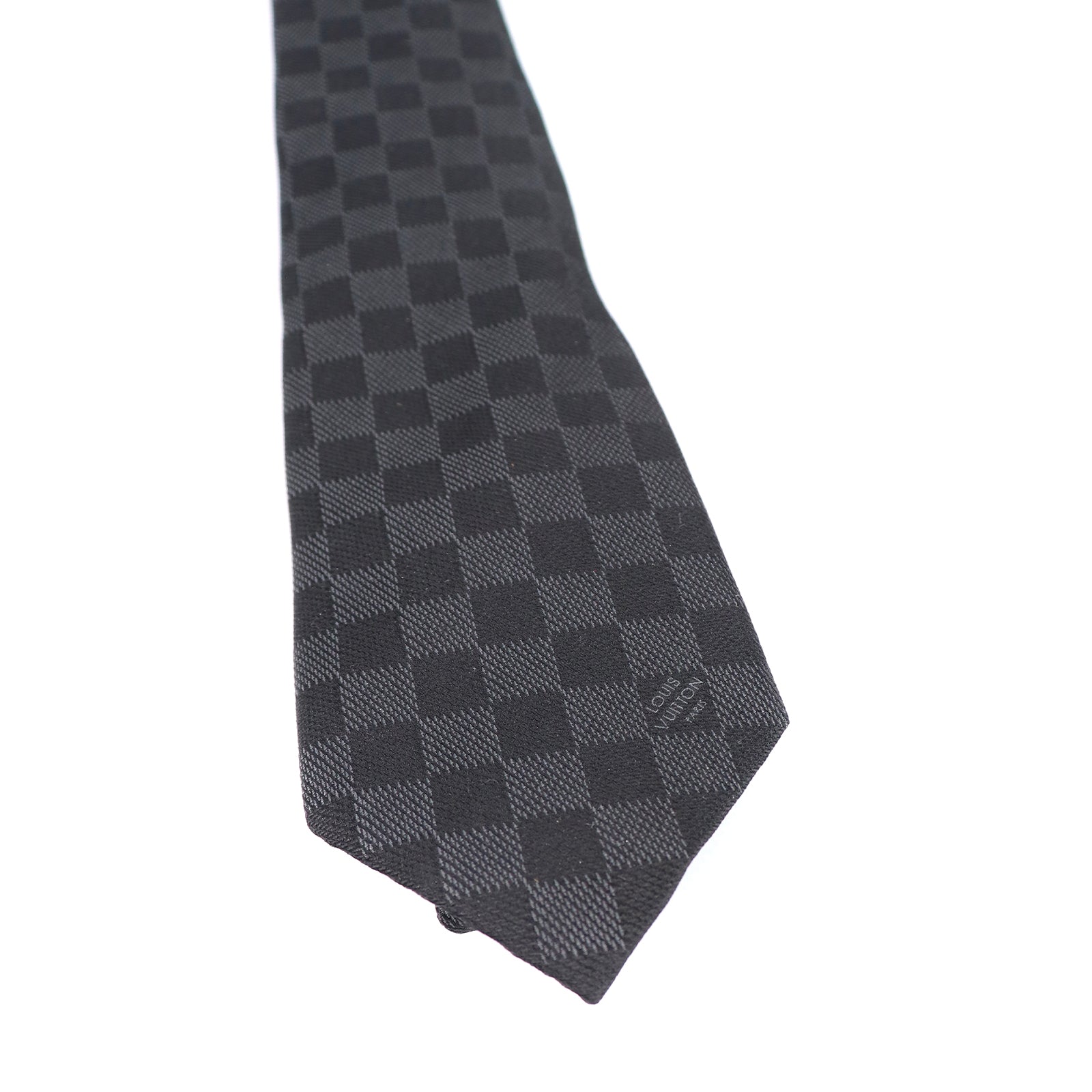 LOUIS VUITTON - Graphite checkerboard silk tie