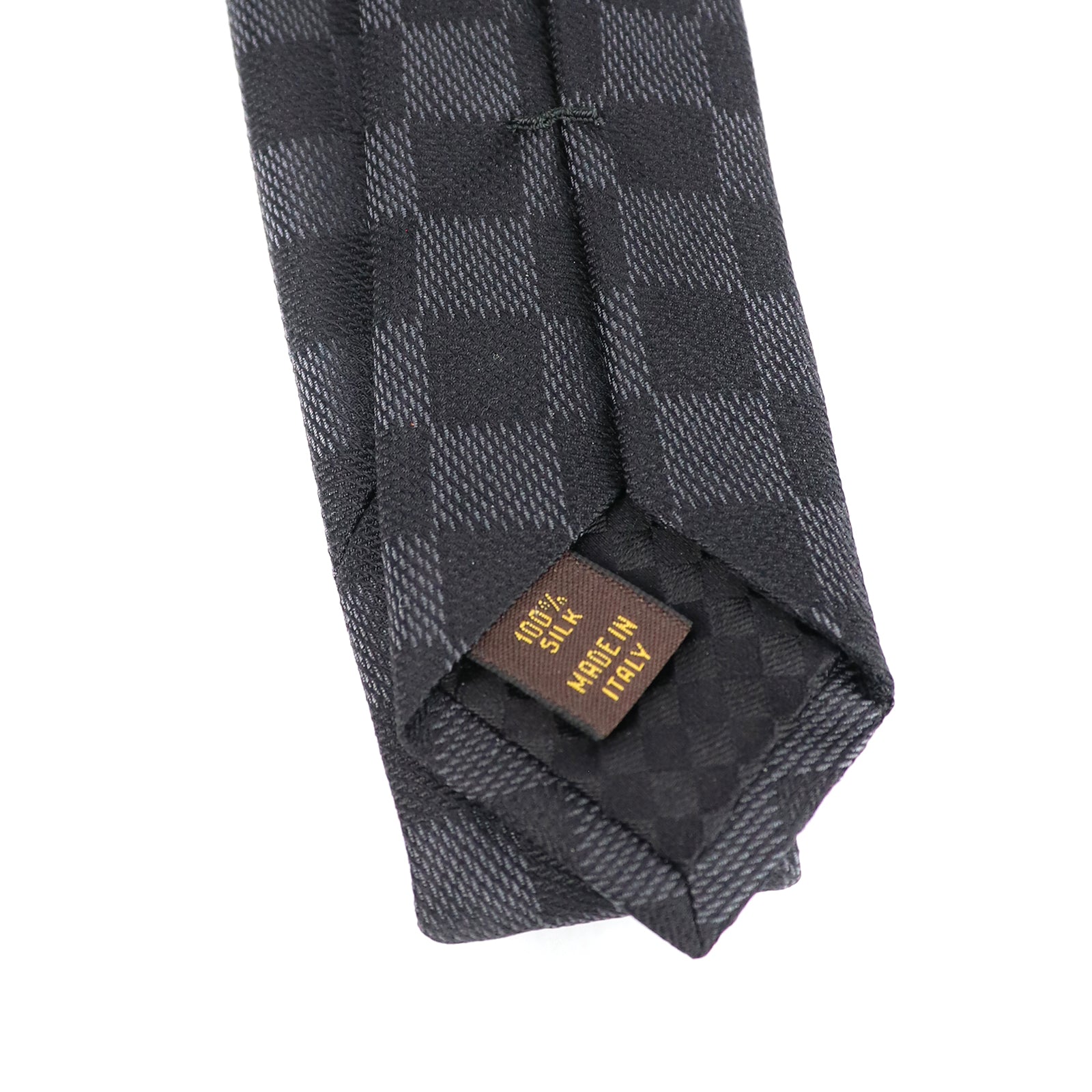 LOUIS VUITTON - Graphite checkerboard silk tie
