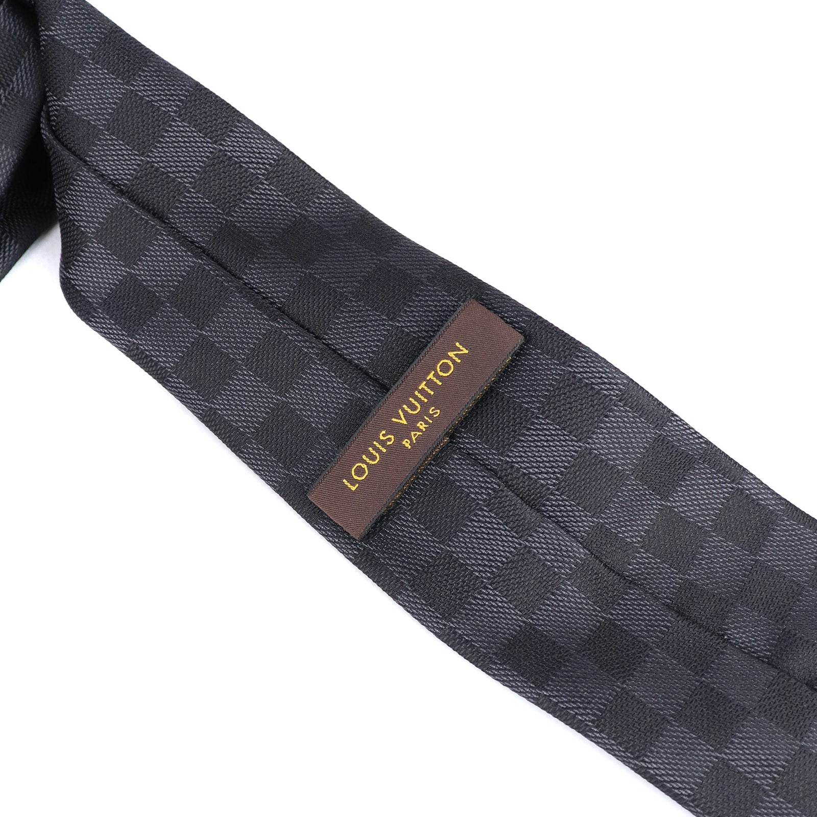 LOUIS VUITTON - Graphite checkerboard silk tie