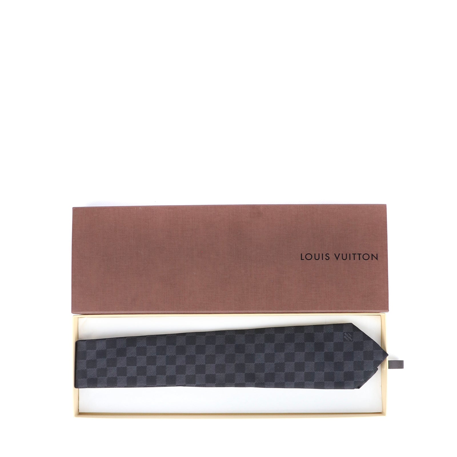 LOUIS VUITTON - Graphite checkerboard silk tie