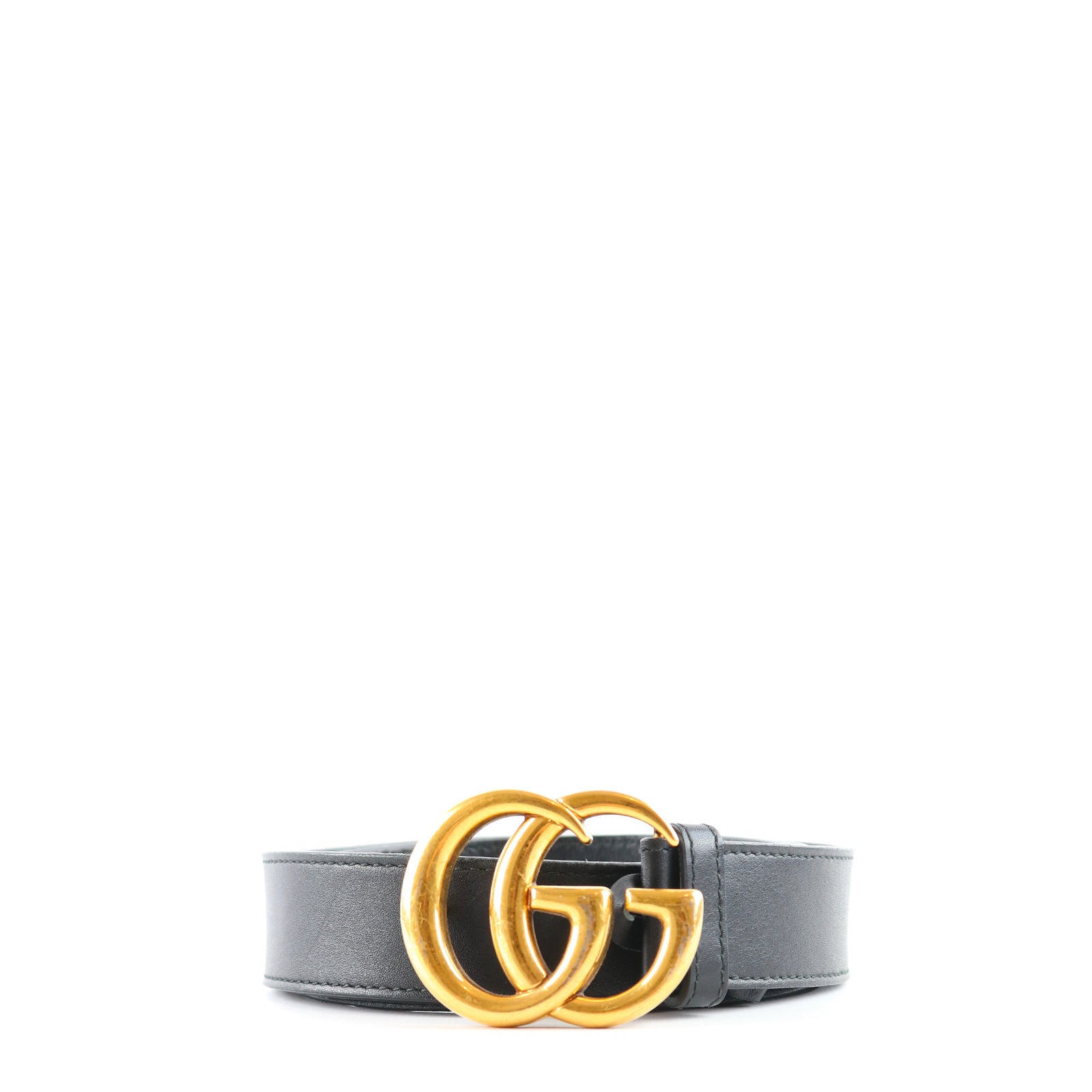 GUCCI - Ceinture GG Marmont en cuir noir (T100)