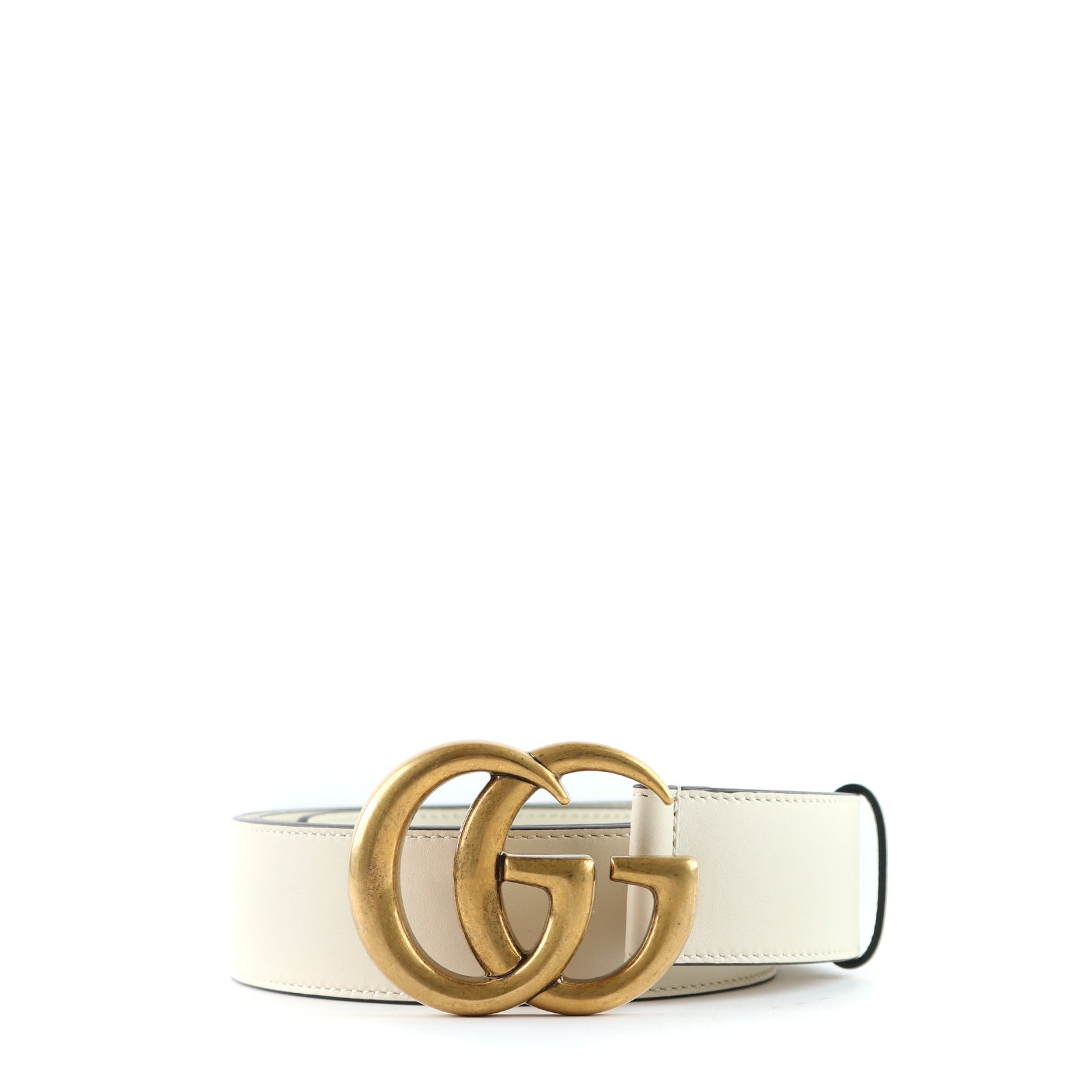 GUCCI - GG Marmont belt in white leather (T95)