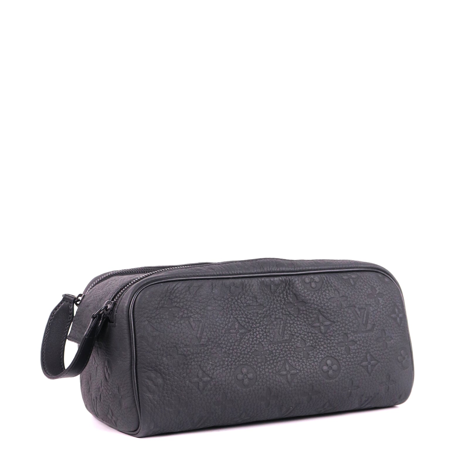 LOUIS VUITTON - Trousse de toilette Dopp Kit en cuir grainé noir