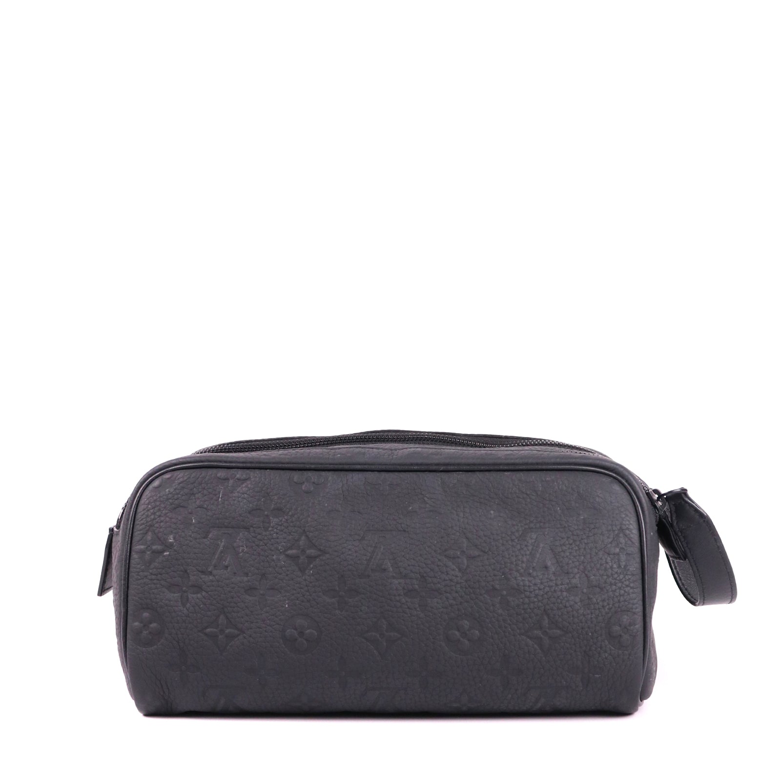 LOUIS VUITTON - Trousse de toilette Dopp Kit en cuir grainé noir