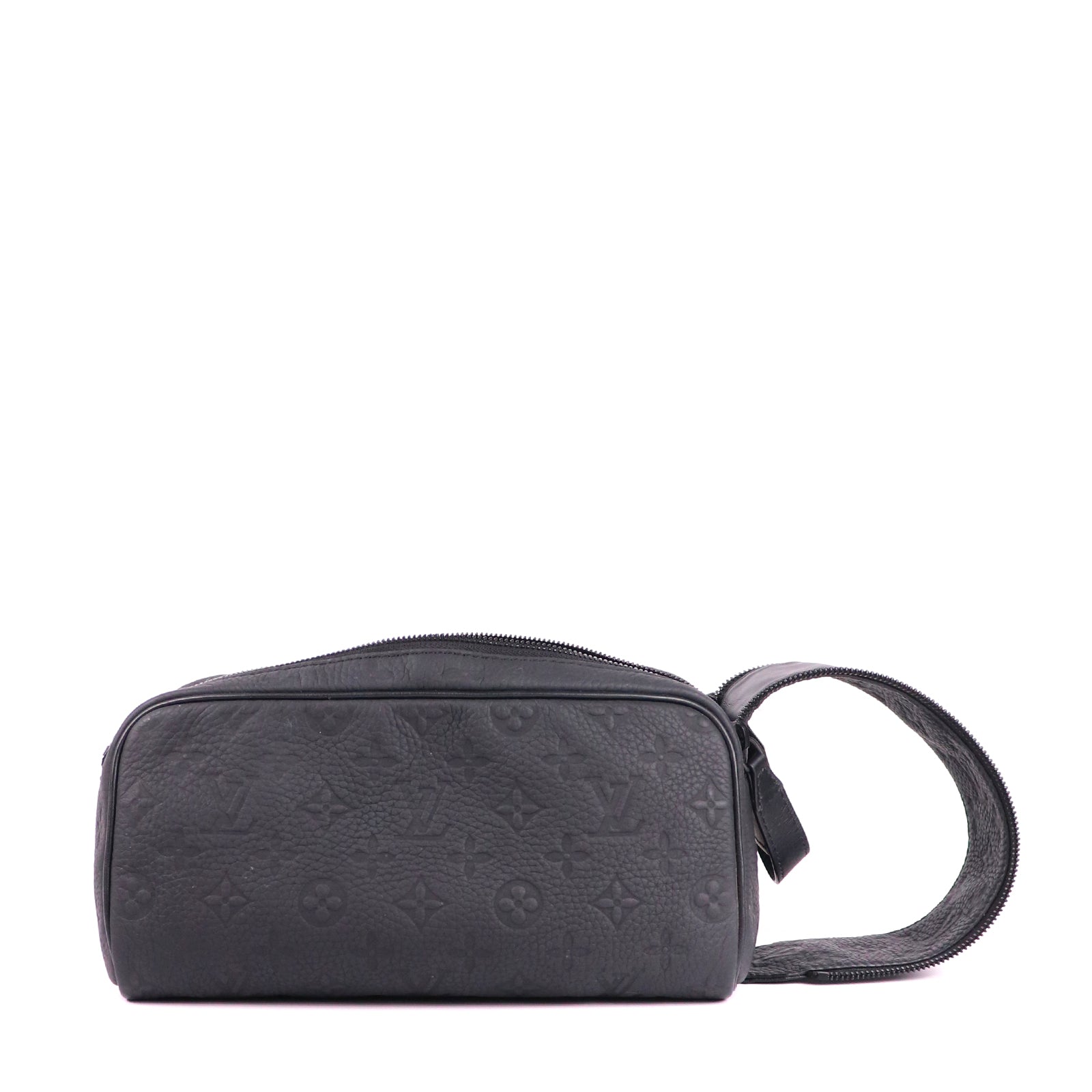 LOUIS VUITTON - Trousse de toilette Dopp Kit en cuir grainé noir