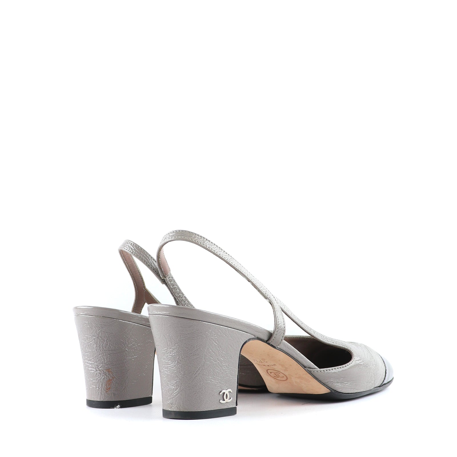 CHANEL - Sandales à talon Slingback (T37,5)