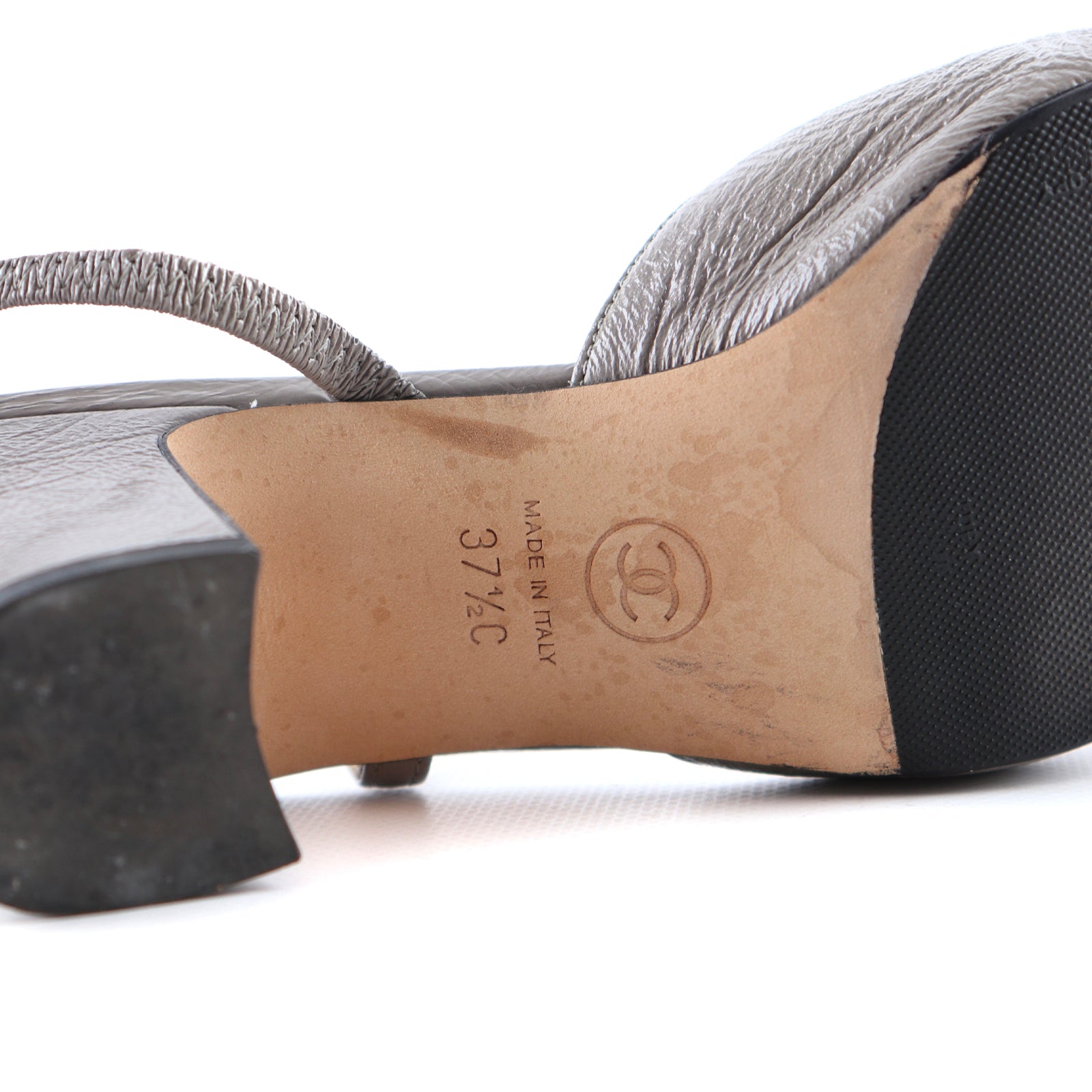 CHANEL - Sandales à talon Slingback (T37,5)