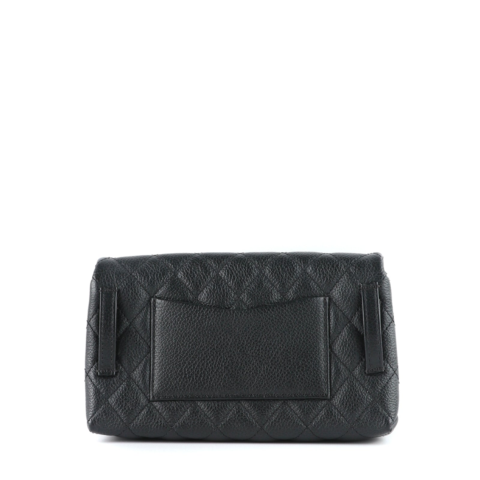 CHANEL - 2.55 fanny pack in black quilted grained leather