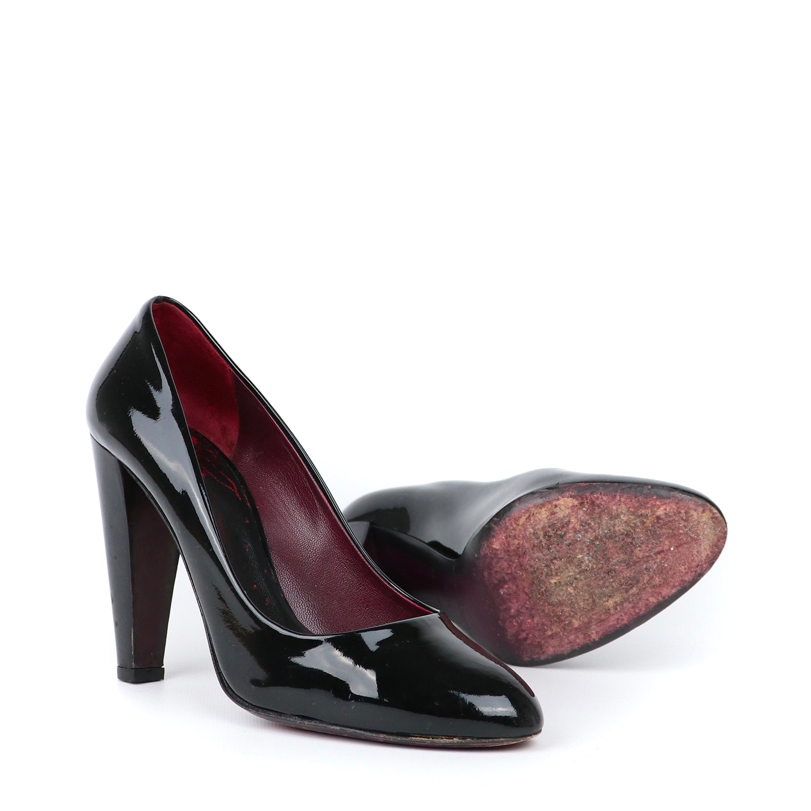 MIU MIU - Escarpins en cuir verni (T37,5)