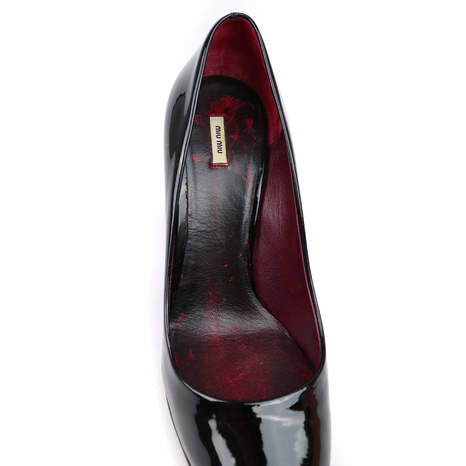 MIU MIU - Escarpins en cuir verni (T37,5)