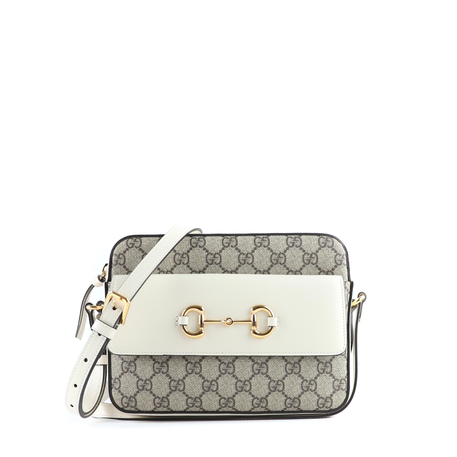GUCCI - Horsebit 1955 shoulder bag in leather and canvas