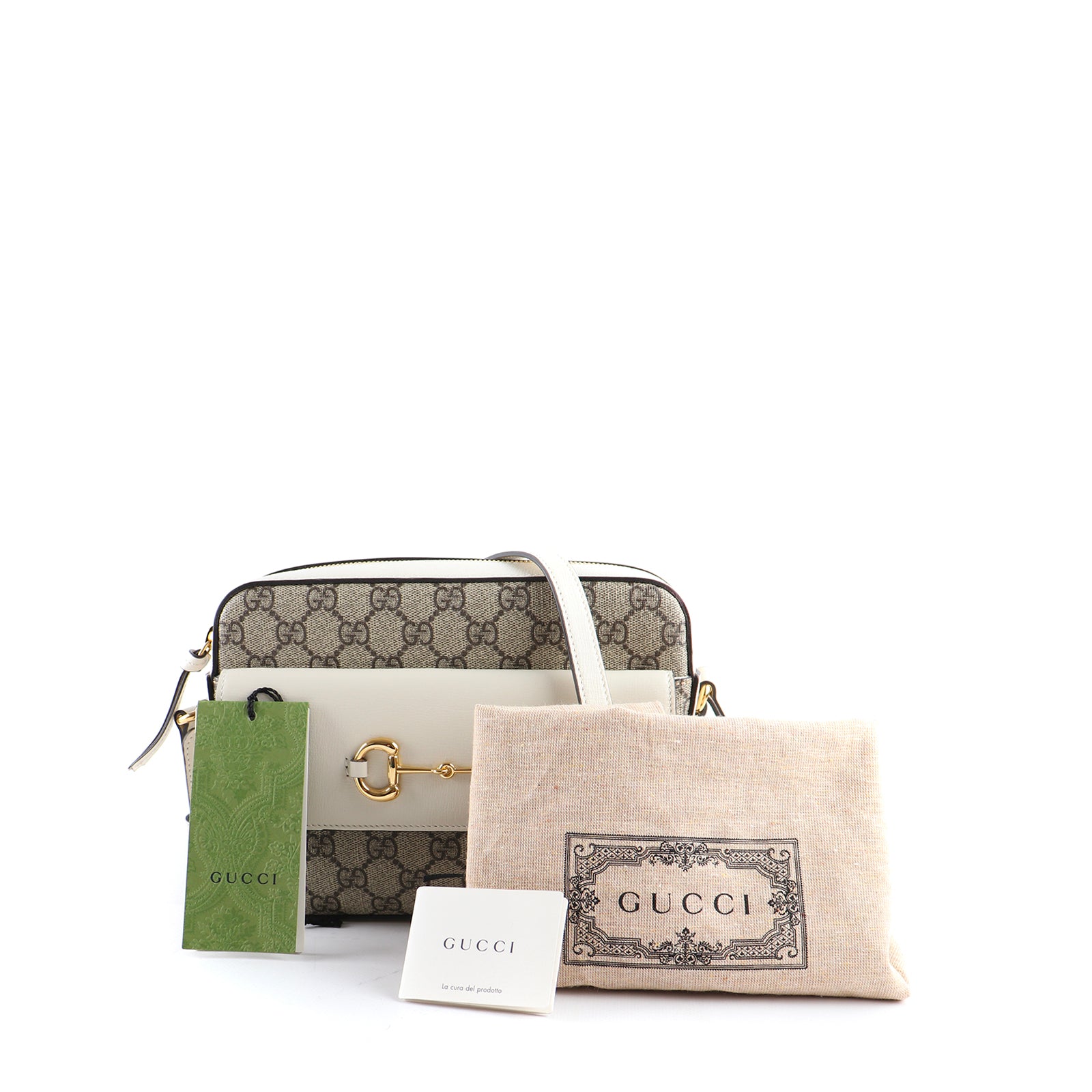 GUCCI - Horsebit 1955 shoulder bag in leather and canvas