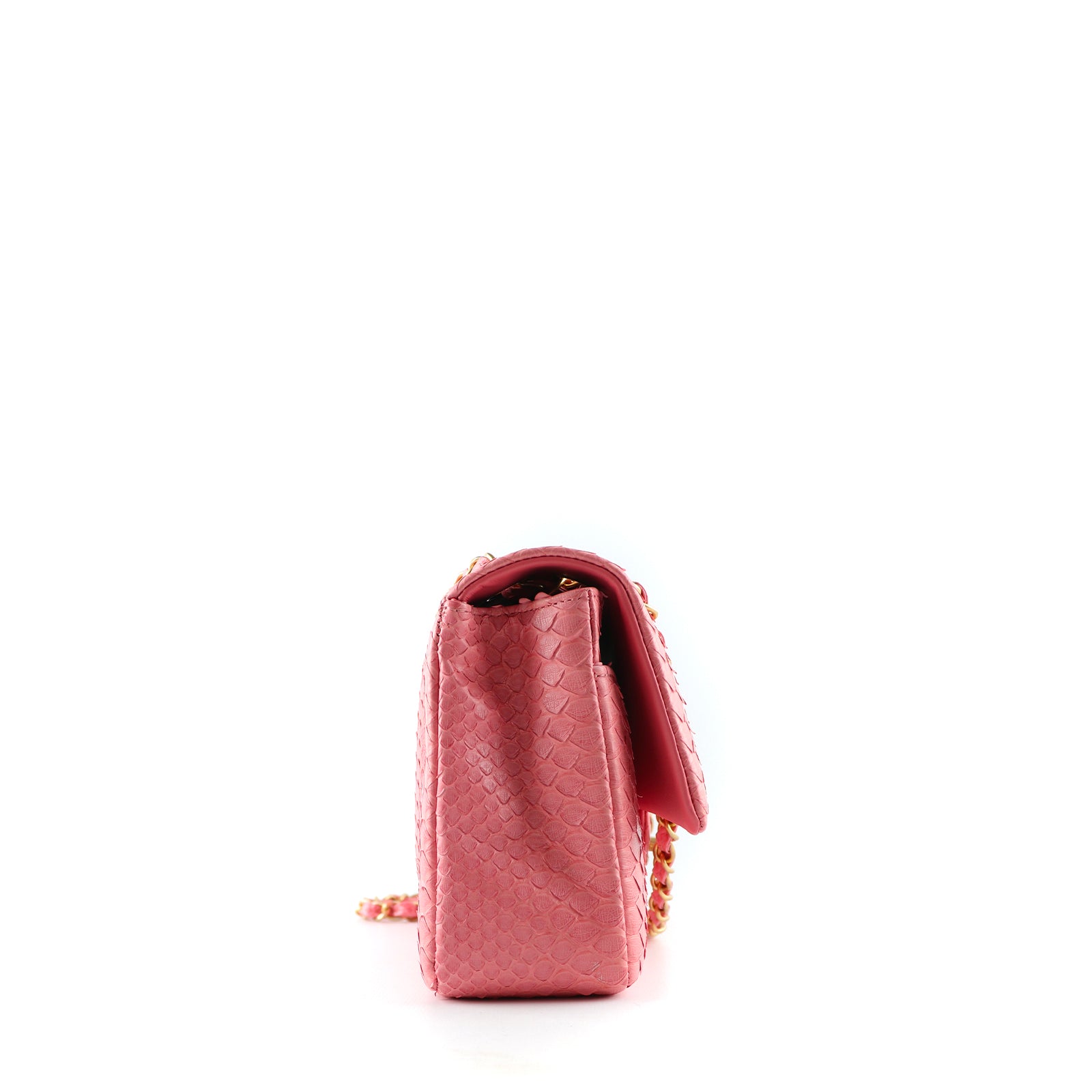 CHANEL - Sac à main Timeless medium en python rose