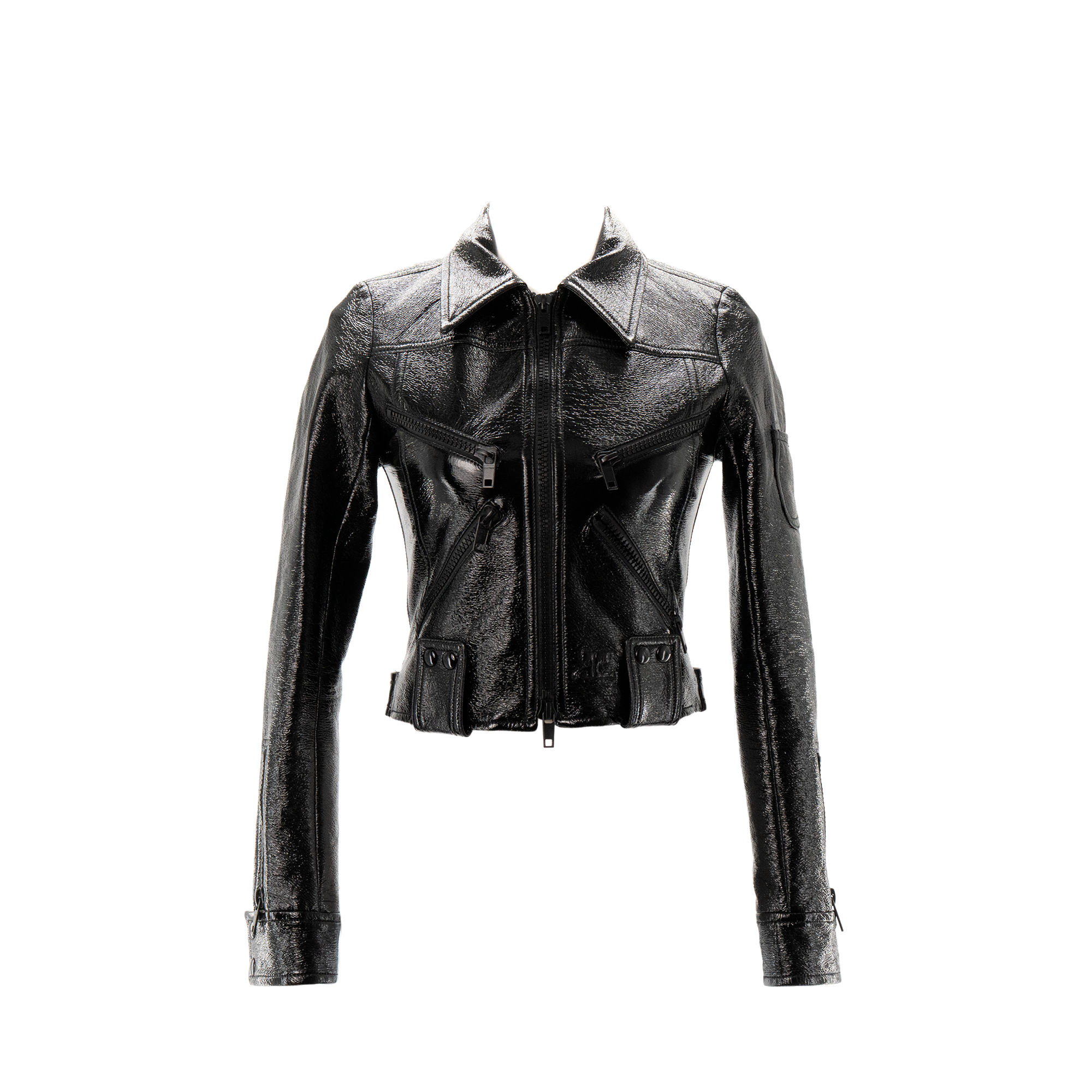 COURRÈGES - Veste Courrèges en vinyle noir (T34)