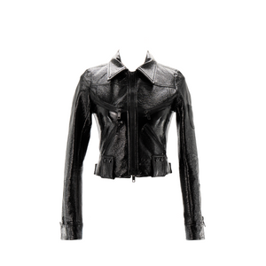 COURRÈGES - Veste Courrèges en vinyle noir (T34)