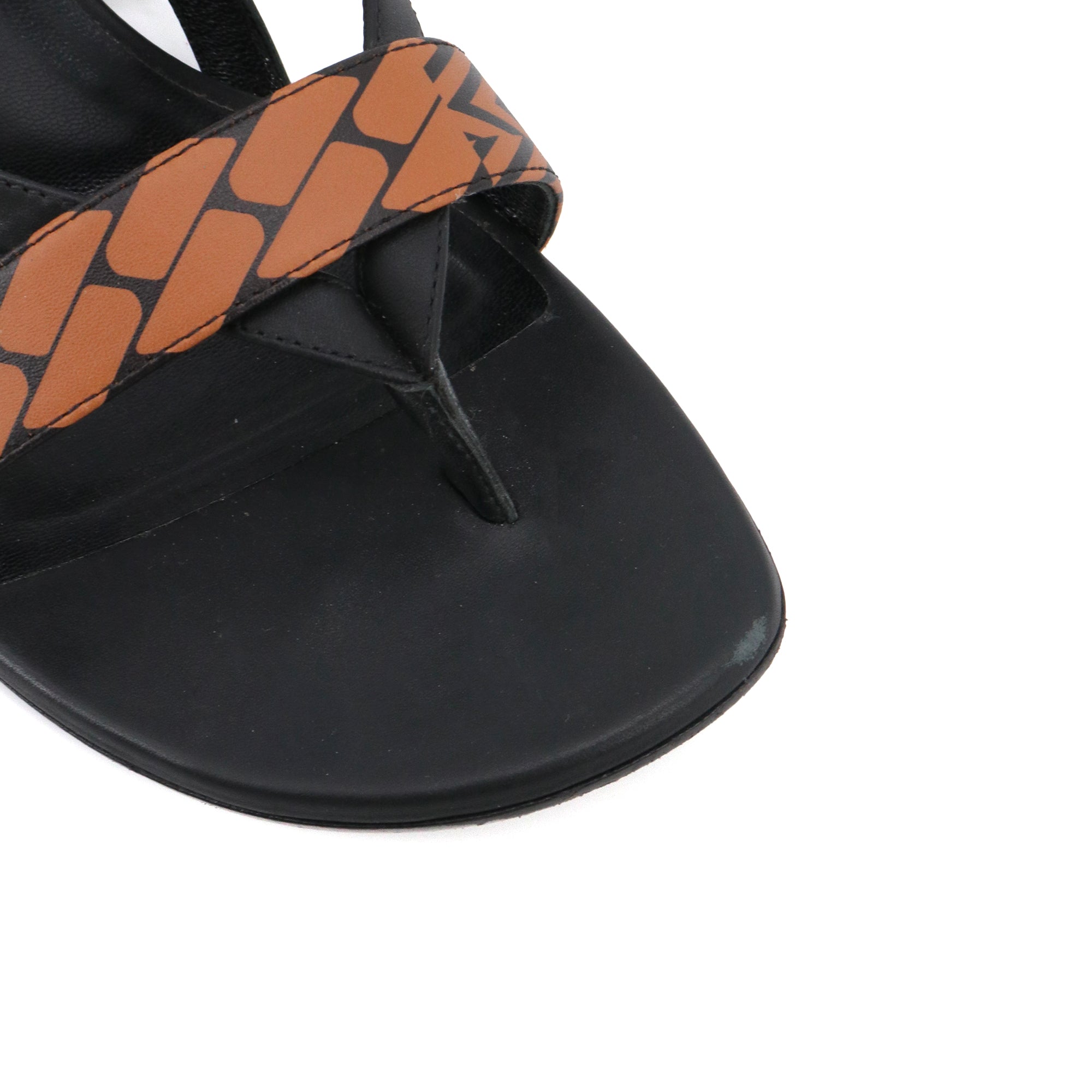HERMÈS - Hermès Adélaïde sandals in black and brown leather (size 37)