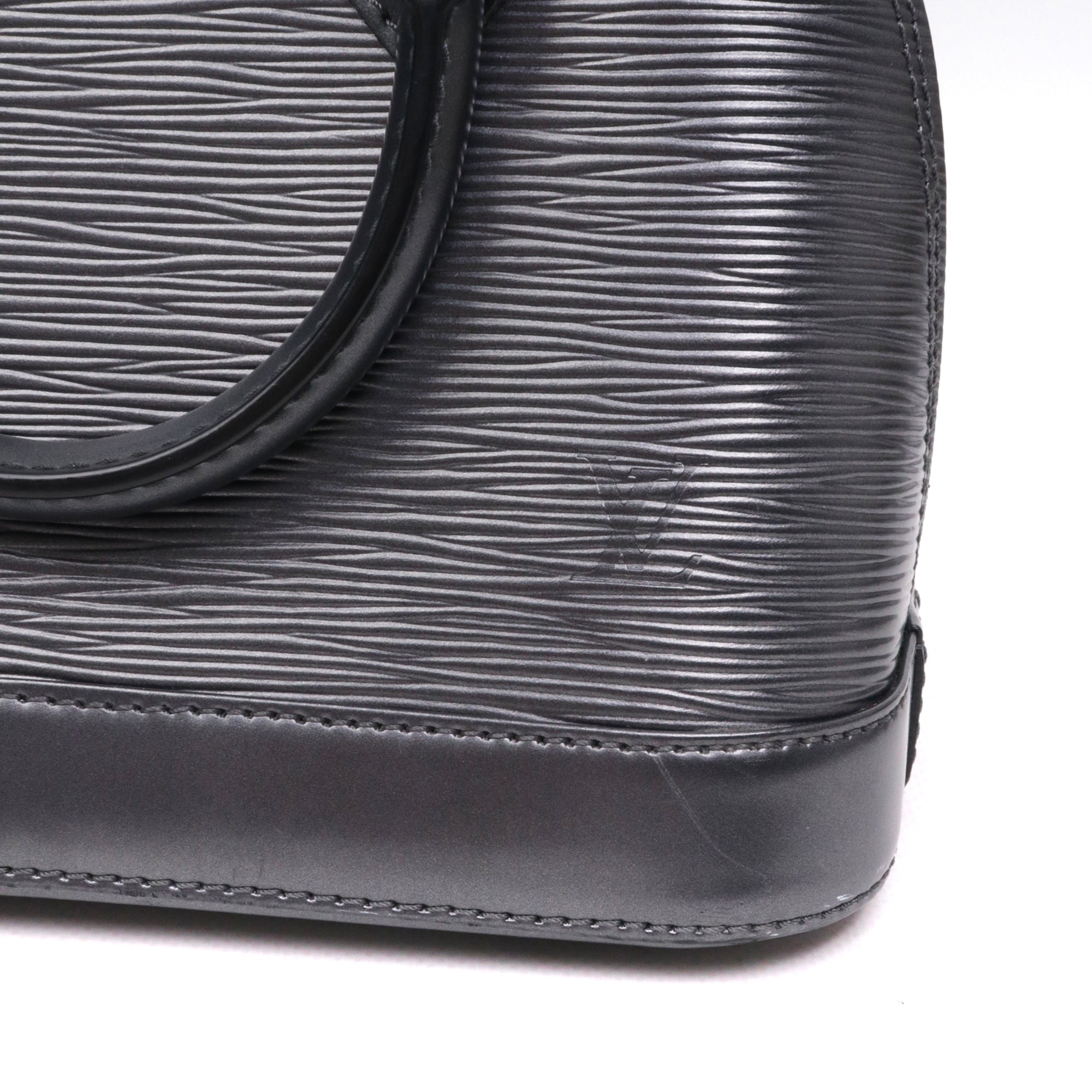 LOUIS VUITTON - Sac à bandoulière Alma BB Louis Vuitton en cuir épi gris métallisé