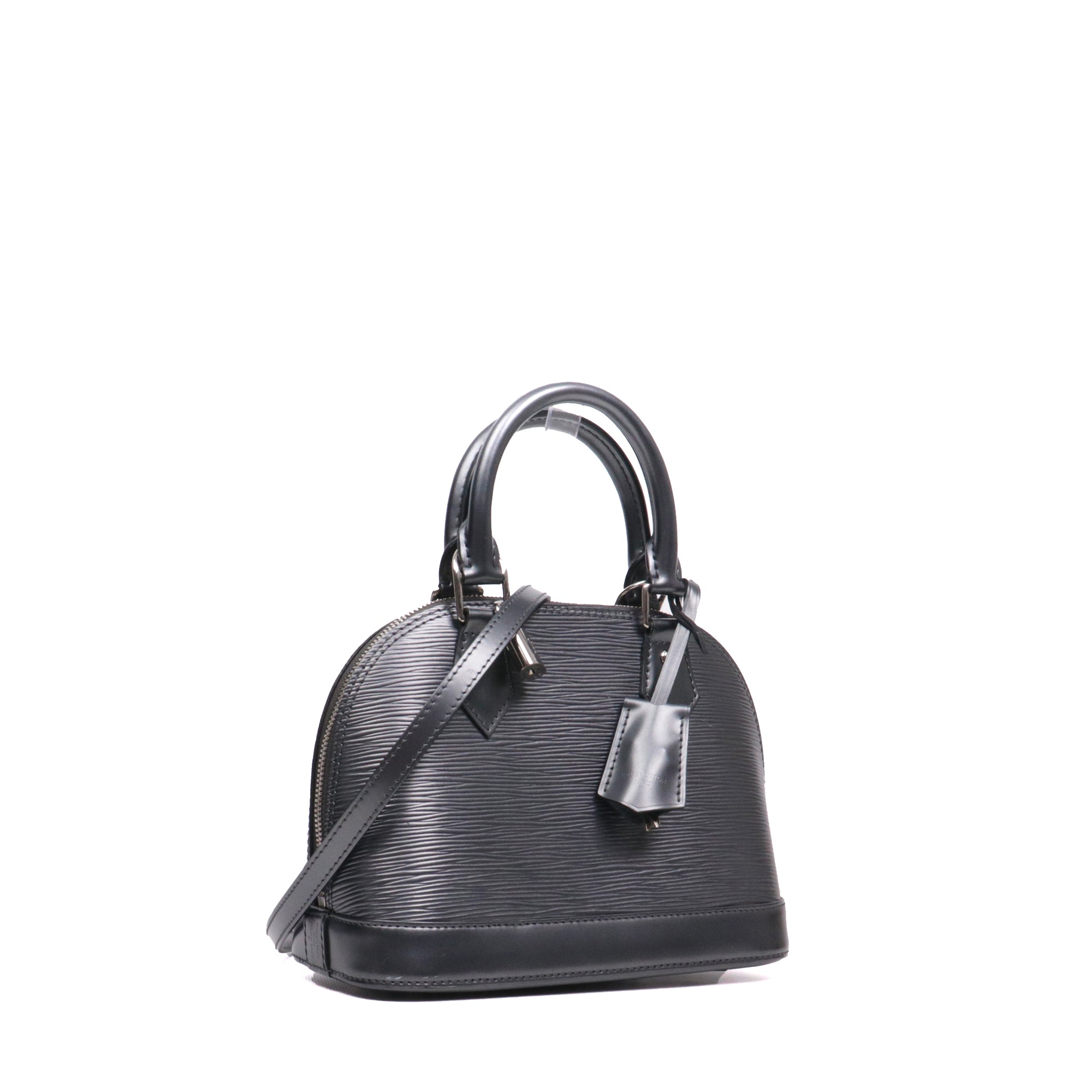 LOUIS VUITTON - Sac à bandoulière Alma BB Louis Vuitton en cuir épi gris métallisé