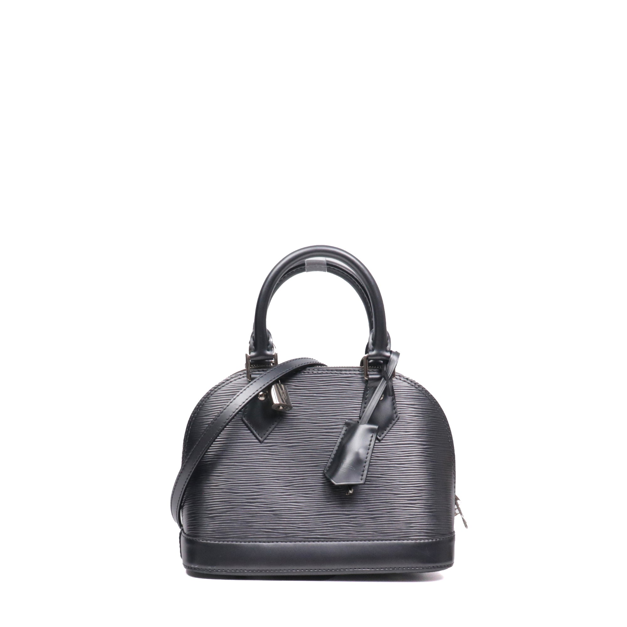 LOUIS VUITTON - Sac à bandoulière Alma BB Louis Vuitton en cuir épi gris métallisé