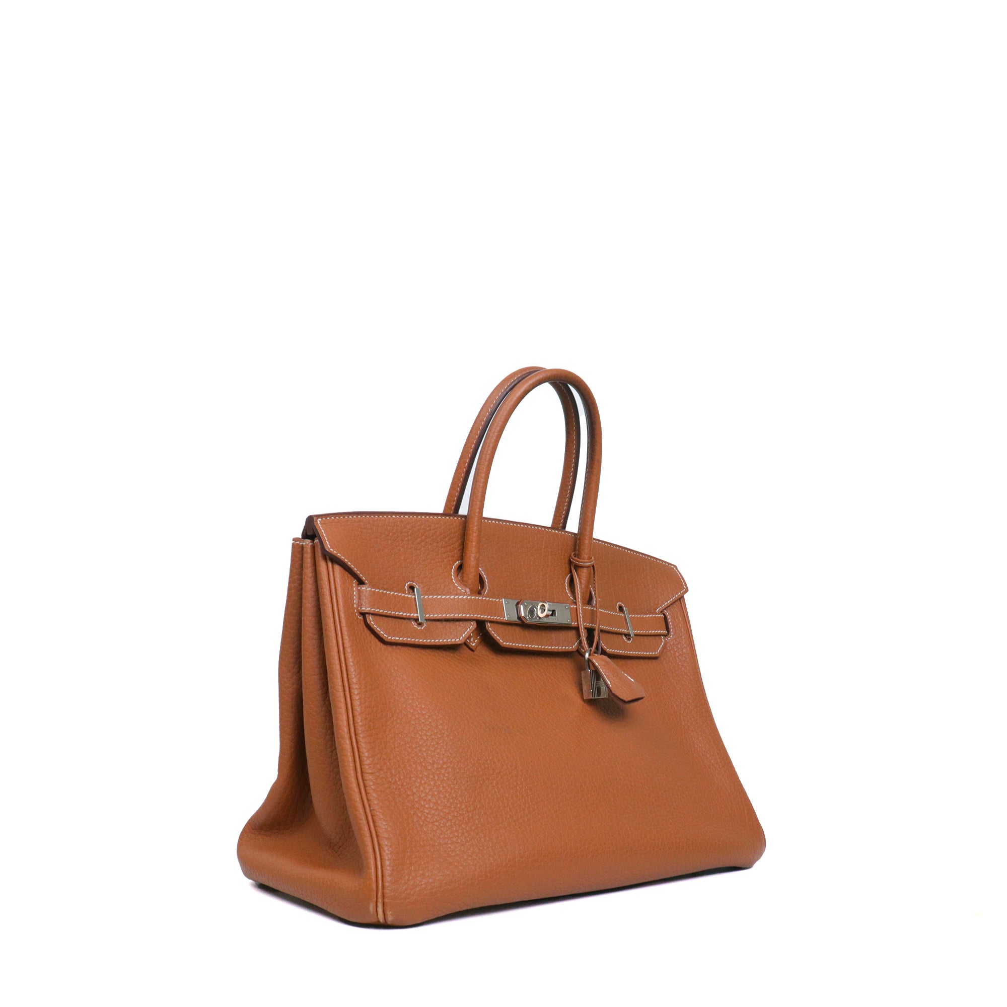 HERMÈS - Sac à main Birkin 35 Hermès en cuir clémence gold