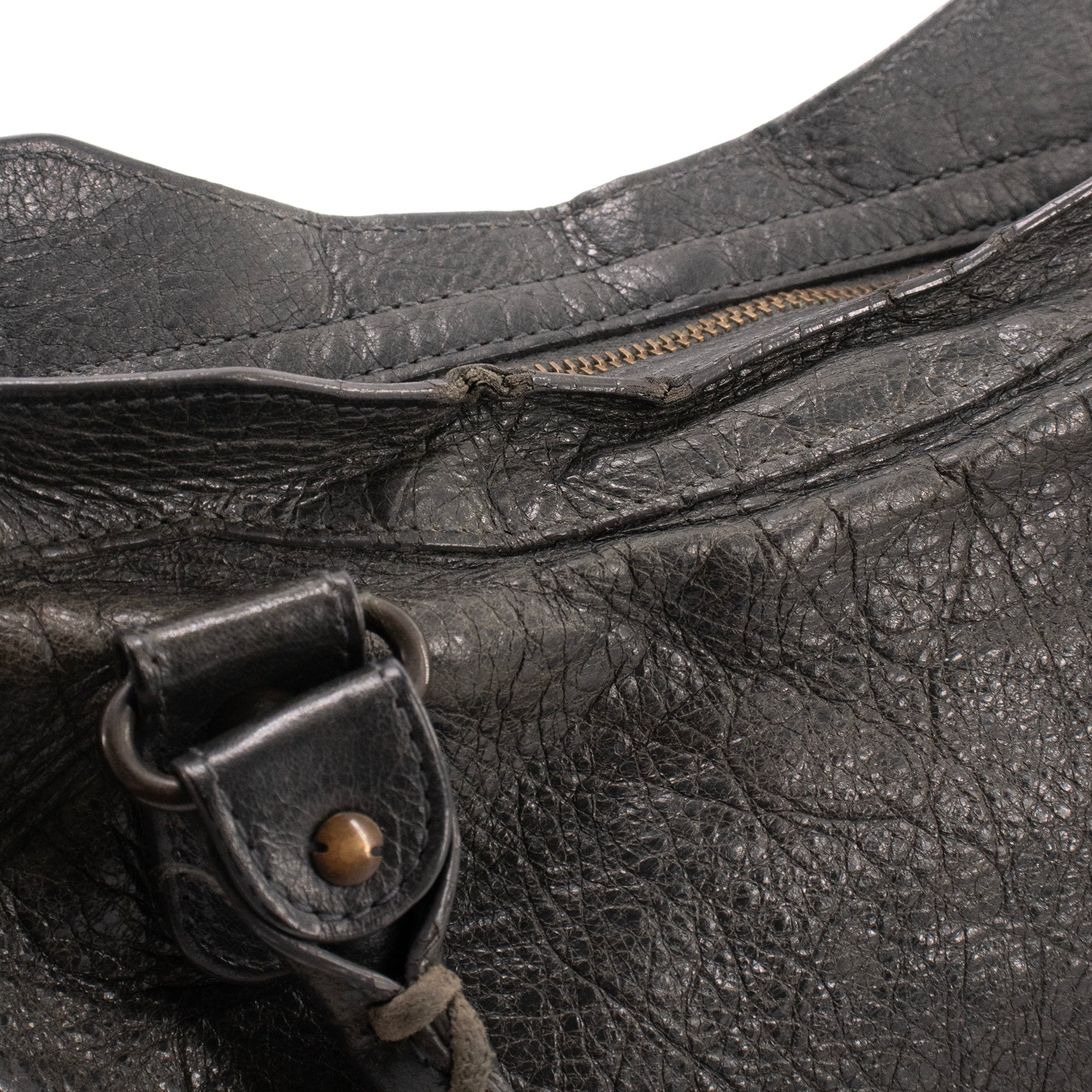 BALENCIAGA - Balenciaga City handbag in gray leather