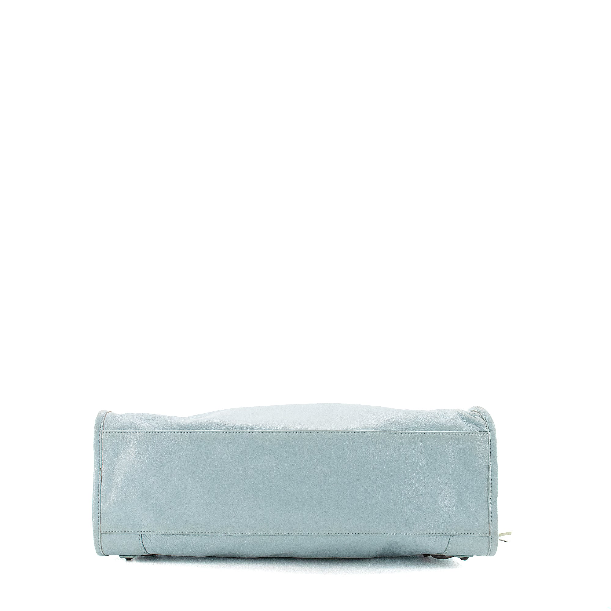 BALENCIAGA - Sac à main City moyen Balenciaga en cuir froissé bleu