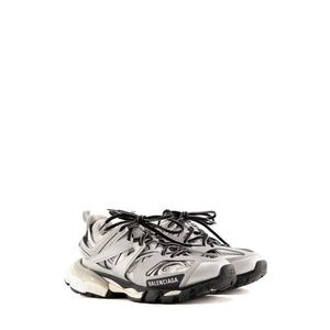 BALENCIAGA - Sneakers Track Balenciaga en cuir argenté (T37)