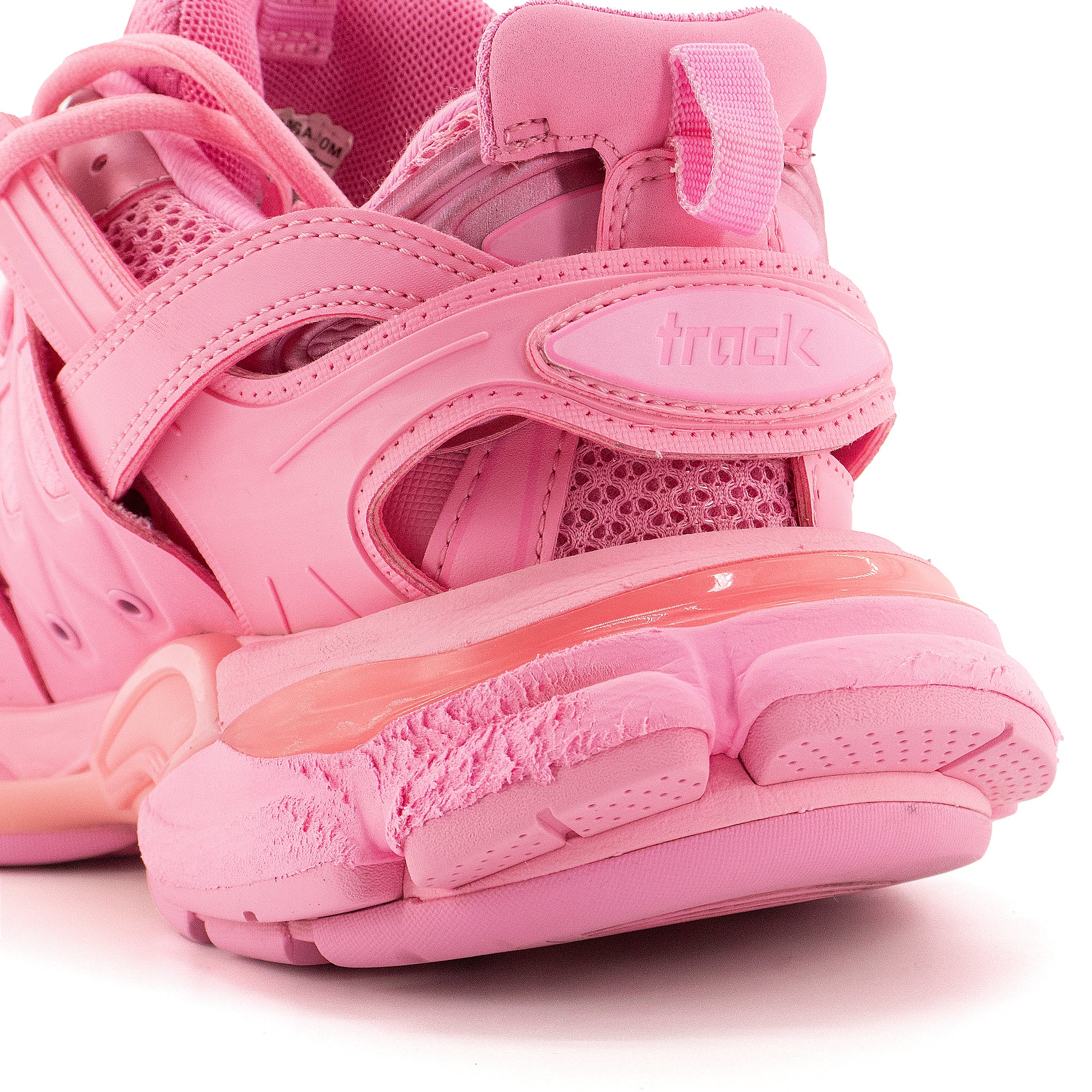 BALENCIAGA - Sneakers Track Balenciaga en cuir et toile rose (T37)