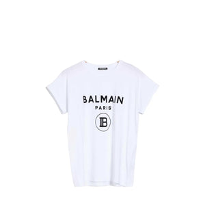 BALMAIN - Balmain white cotton T-shirt (T38)