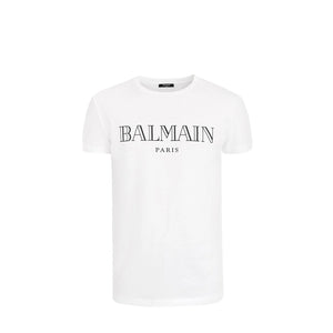 BALMAIN - White cotton t-shirt (L)