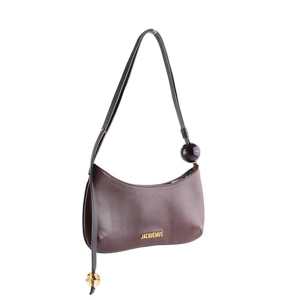 JACQUEMUS - Bisou Perle shoulder bag in brown leather