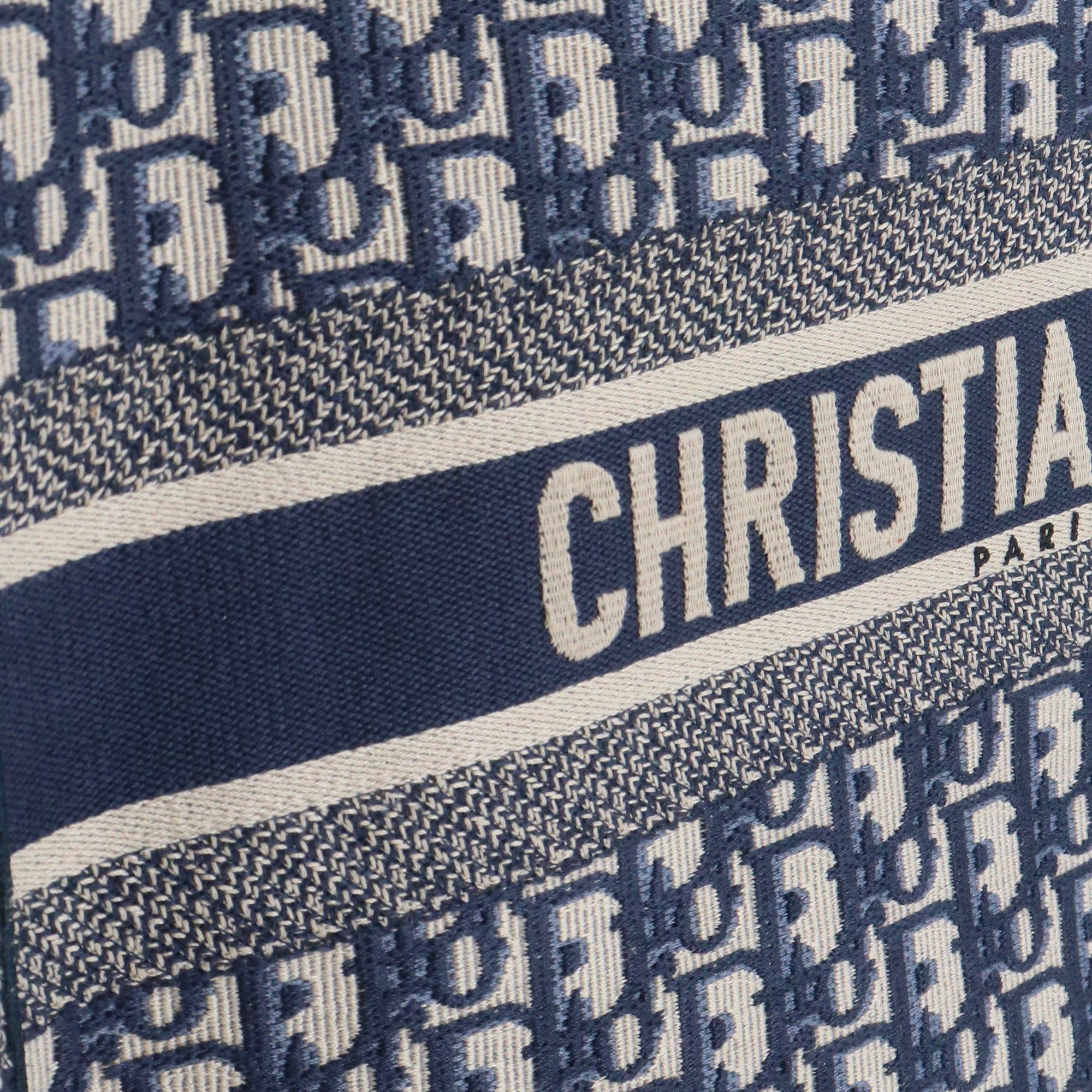 DIOR - Sac cabas Book Tote Large Dior en toile Dior Oblique bleu marine
