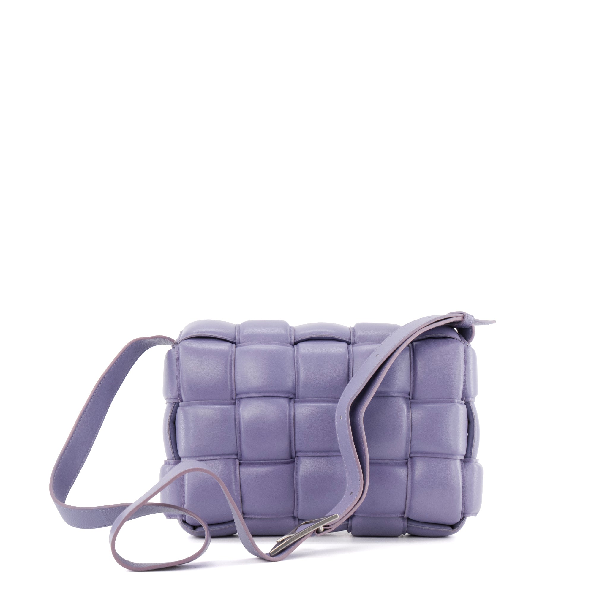 BOTTEGA VENETA - Sac à bandoulière Padded Cassette Bottega Veneta en cuir intrecciato violet
