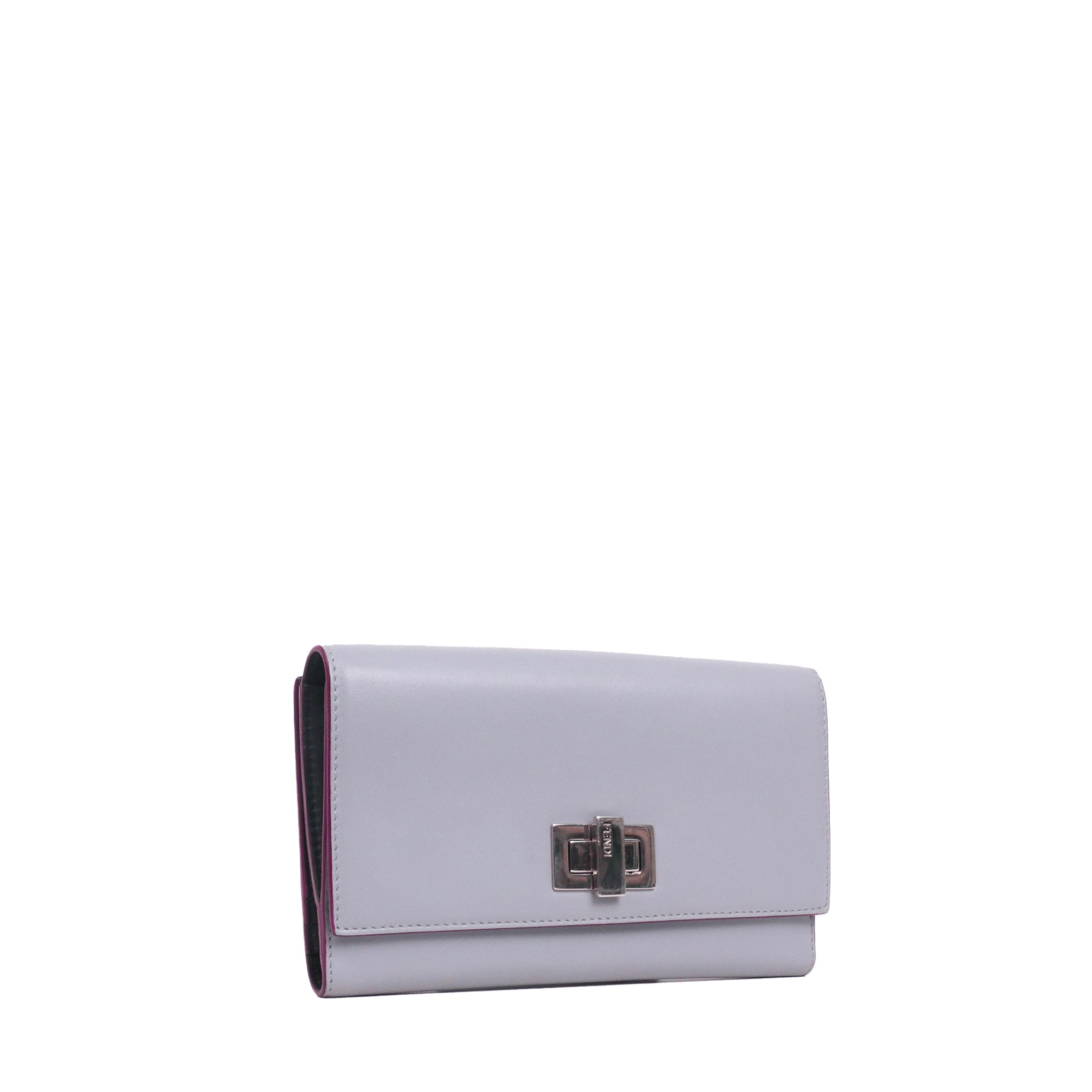 FENDI - Portefeuille Fendi en cuir lisse gris