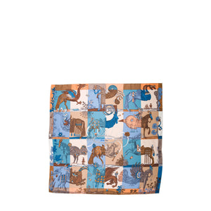 HERMÈS - Carré 90 Della Cavalleria Hermès in blue silk