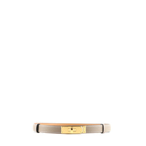 HERMÈS - Ceinture Kelly 18 en cuir epsom étoupe