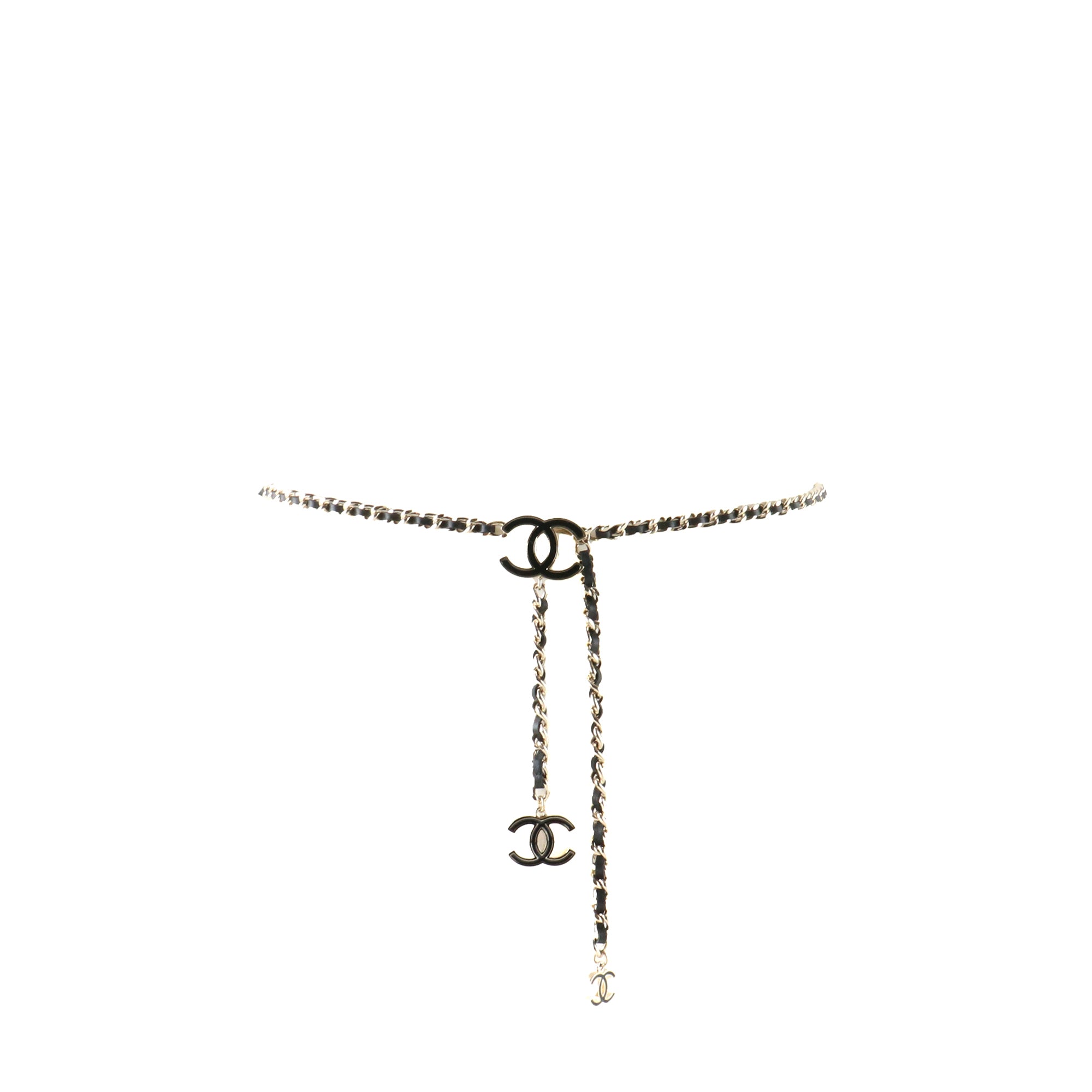 CHANEL - CC leather chain belt / necklace (Adjustable size) 