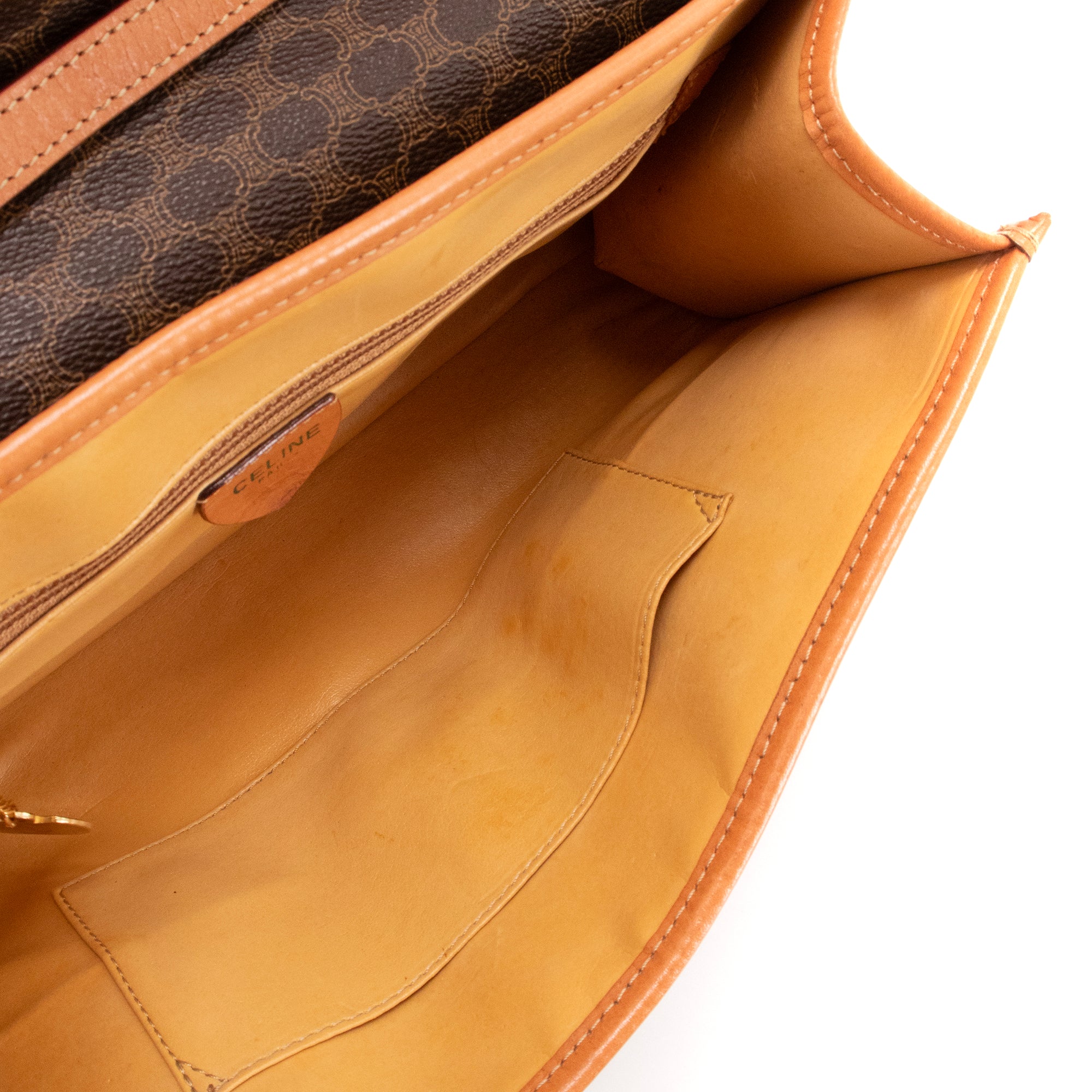 CELINE - Sac à bandoulière Celine en toile enduite monogrammée vintage