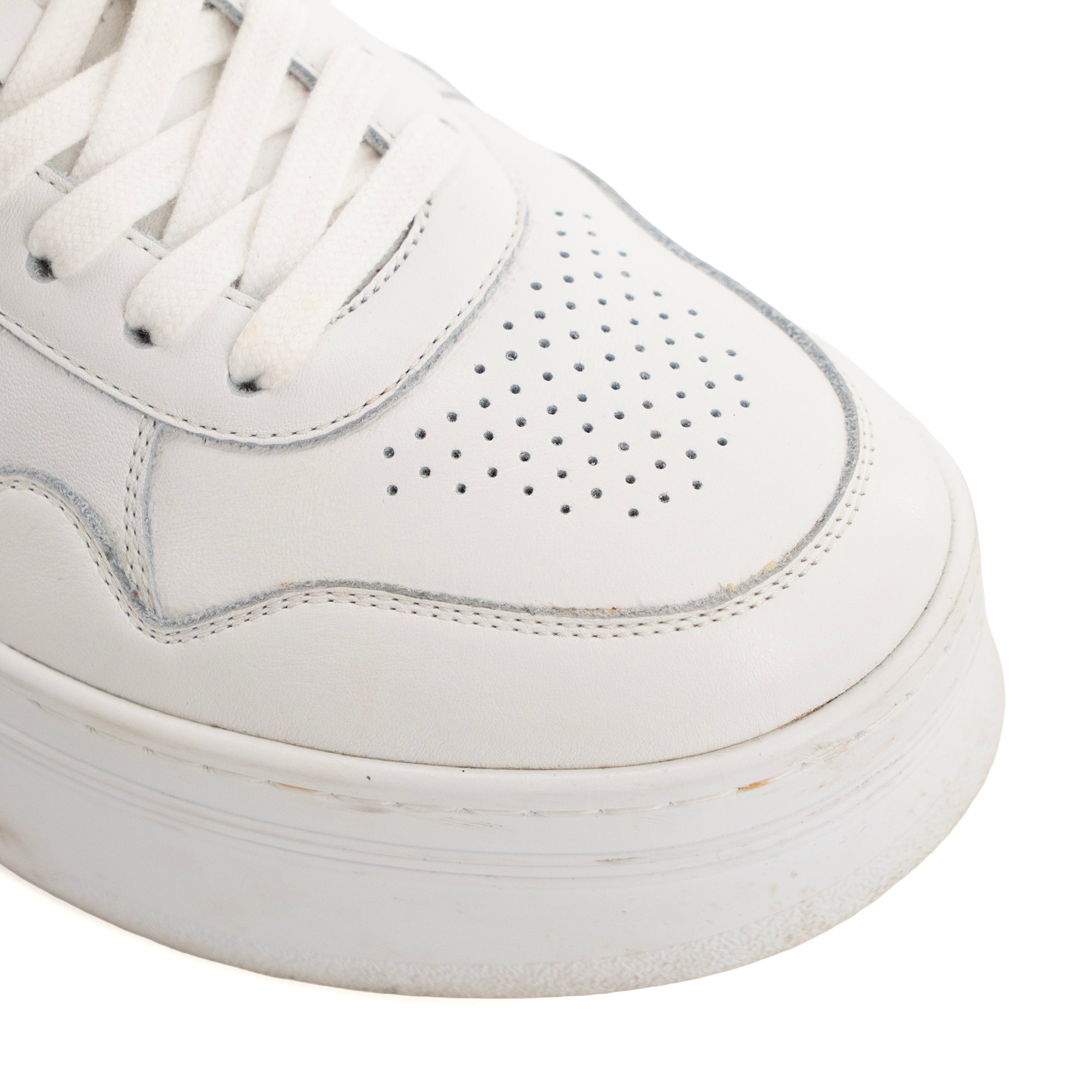 CELINE - Sneakers Block montantes Celine en cuir blanc (T37)