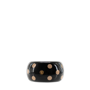 CHANEL - Chanel cuff in black resin with polka dots