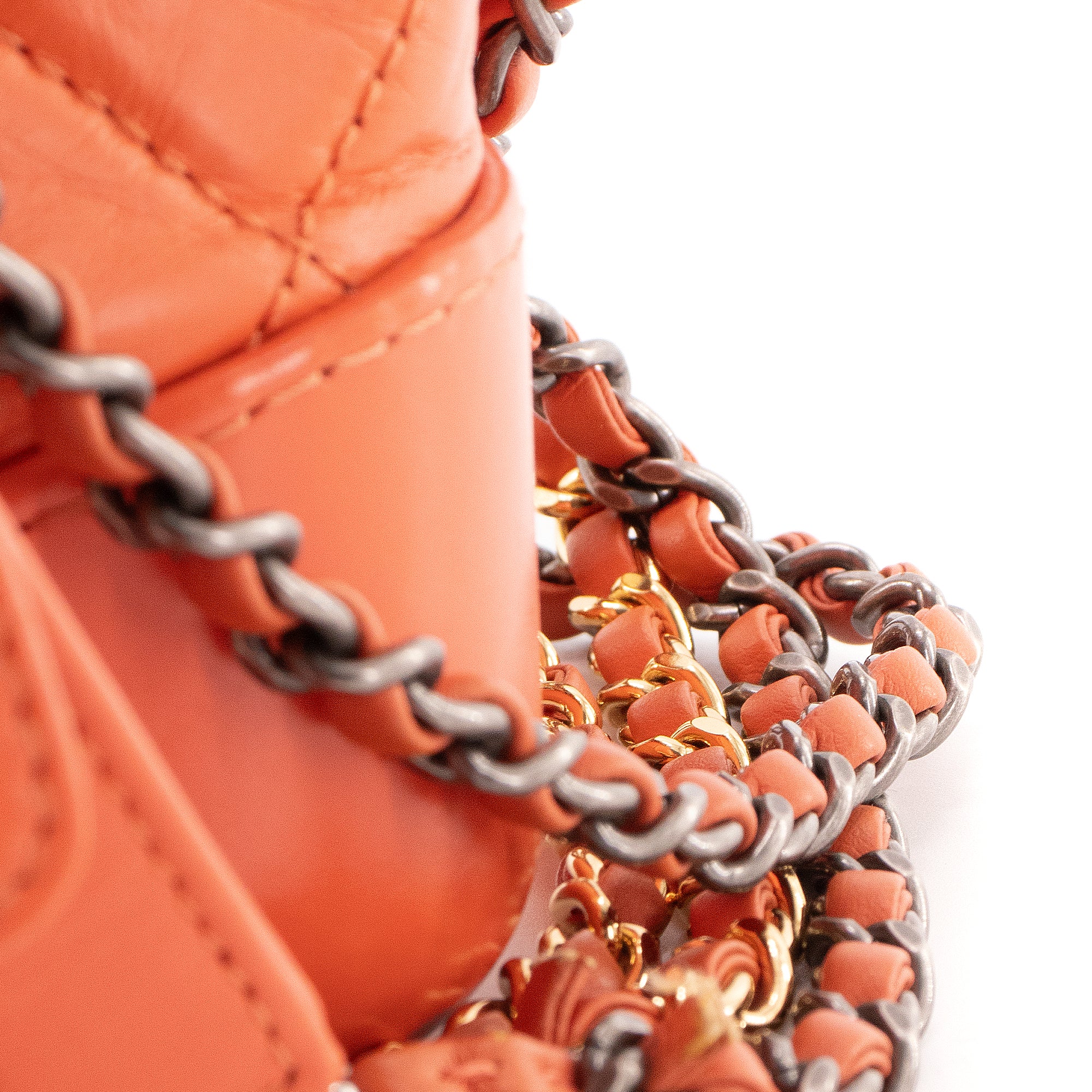 CHANEL - Chanel Gabrielle mini shoulder bag in coral orange leather